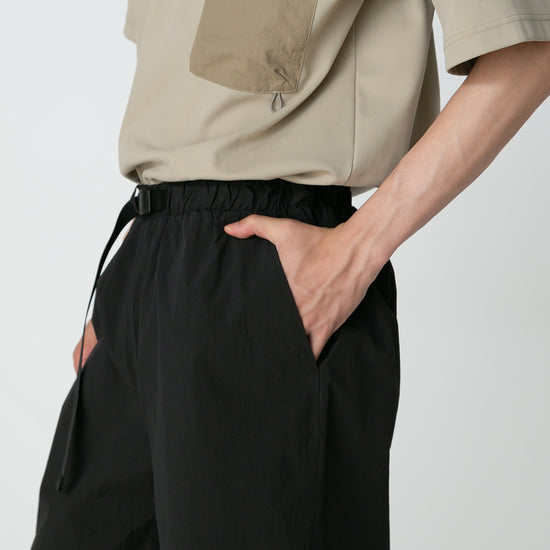 Nylon Tussah 2Way Shorts - Black