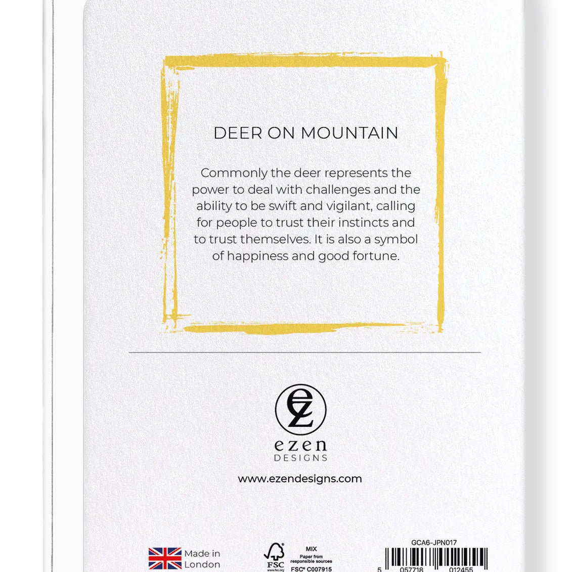 'Deer on Mountain' Japanese Greeting Card