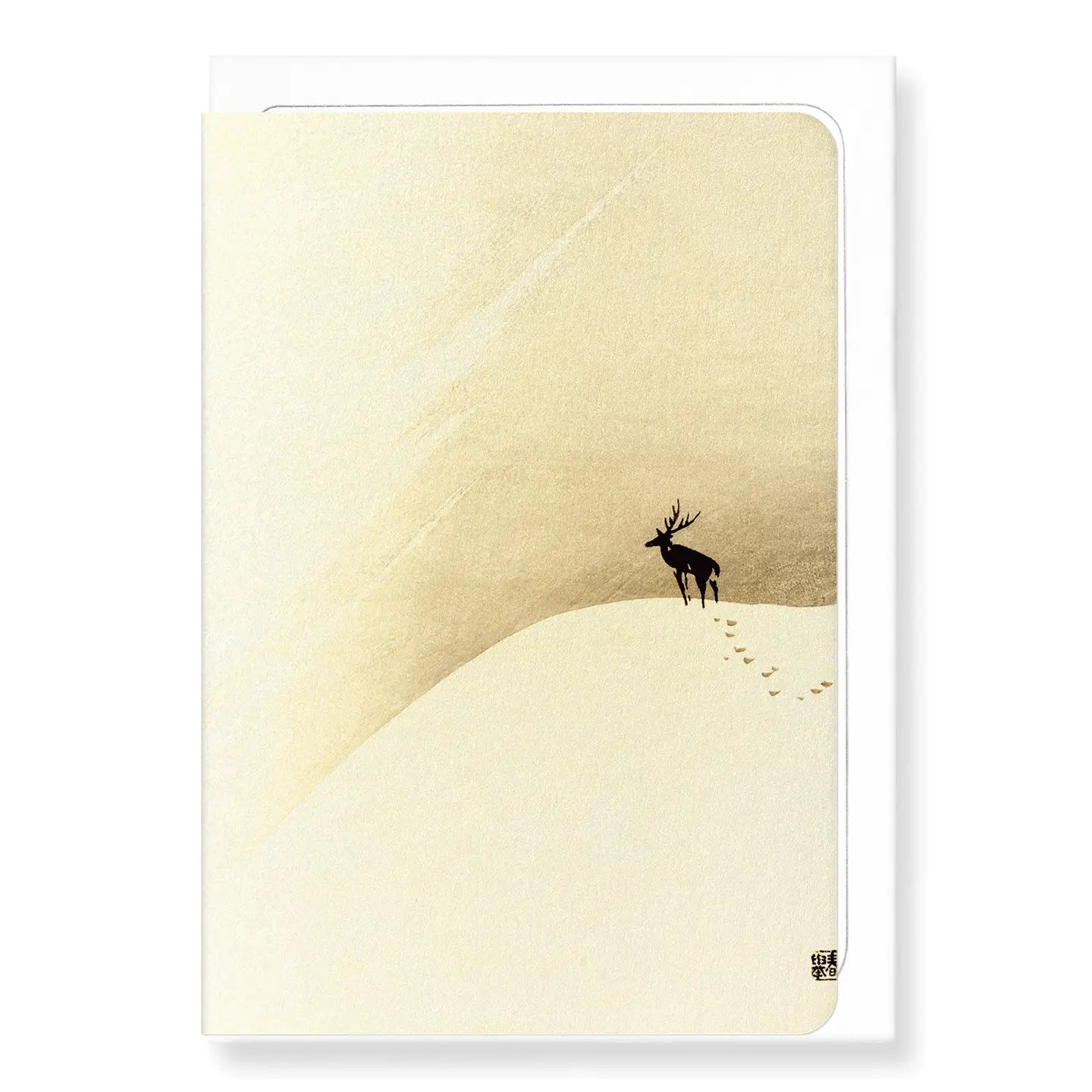 'Deer on Mountain' Japanese Greeting Card