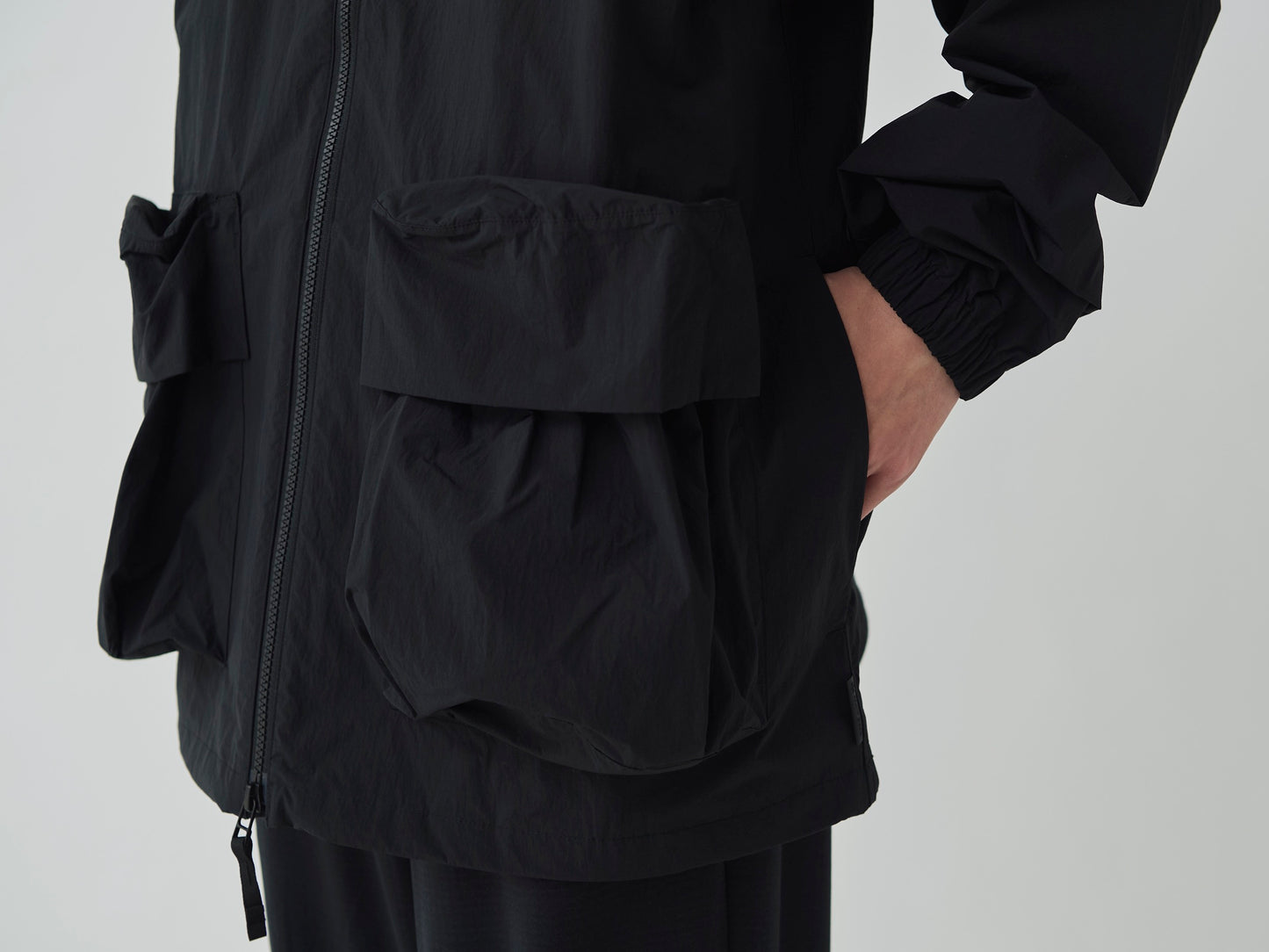 Nylon Tussah Jacket - Black