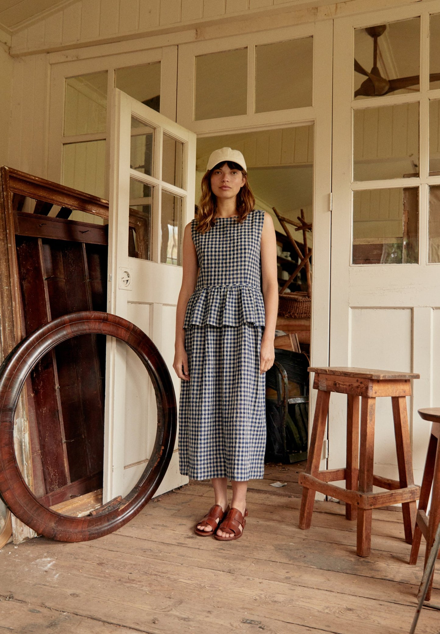 Tear Dress - Navy Check