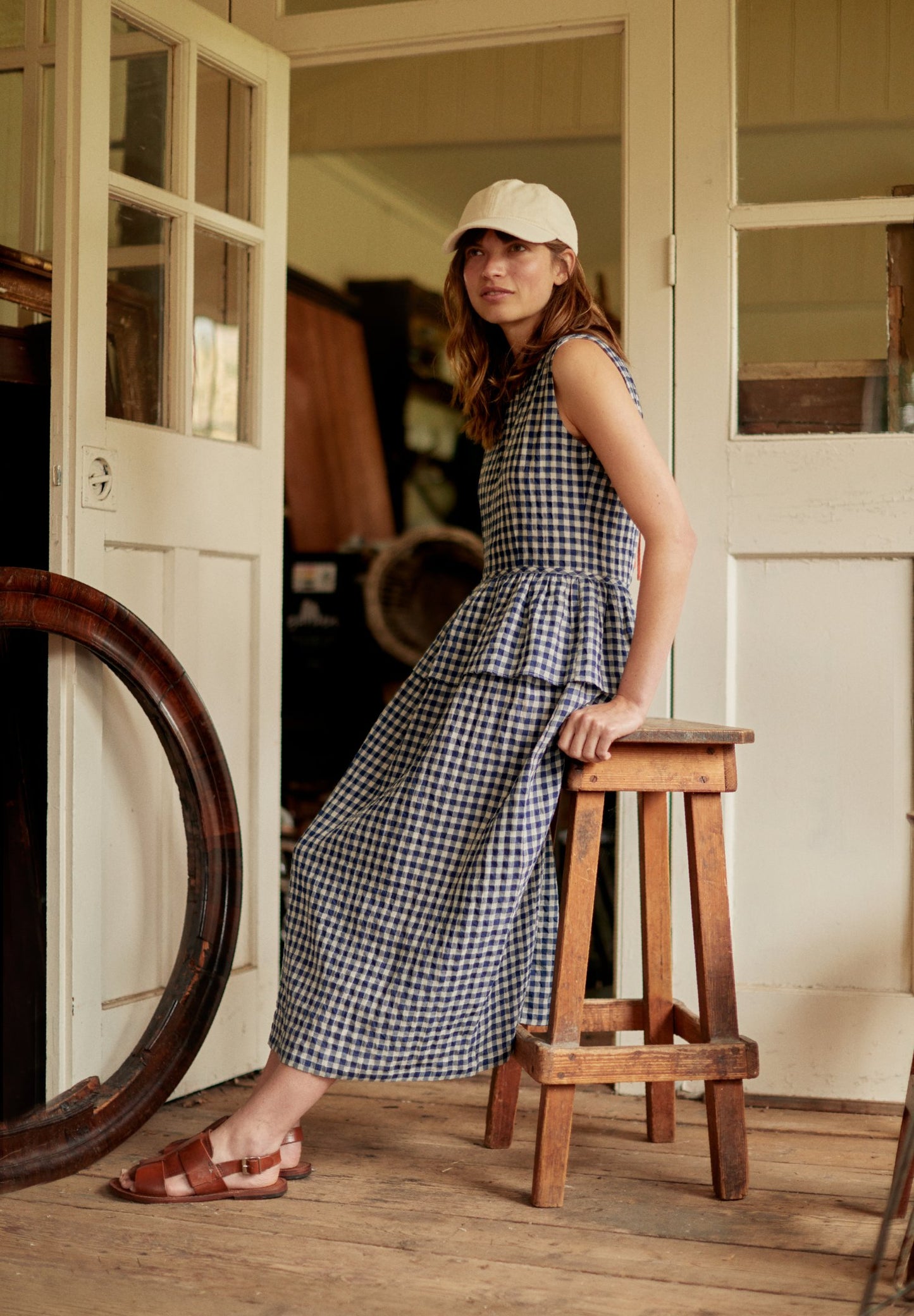 Tear Dress - Navy Check
