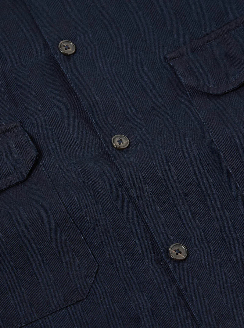 L/S Utility Shirt - Herringbode Denim - Rinse
