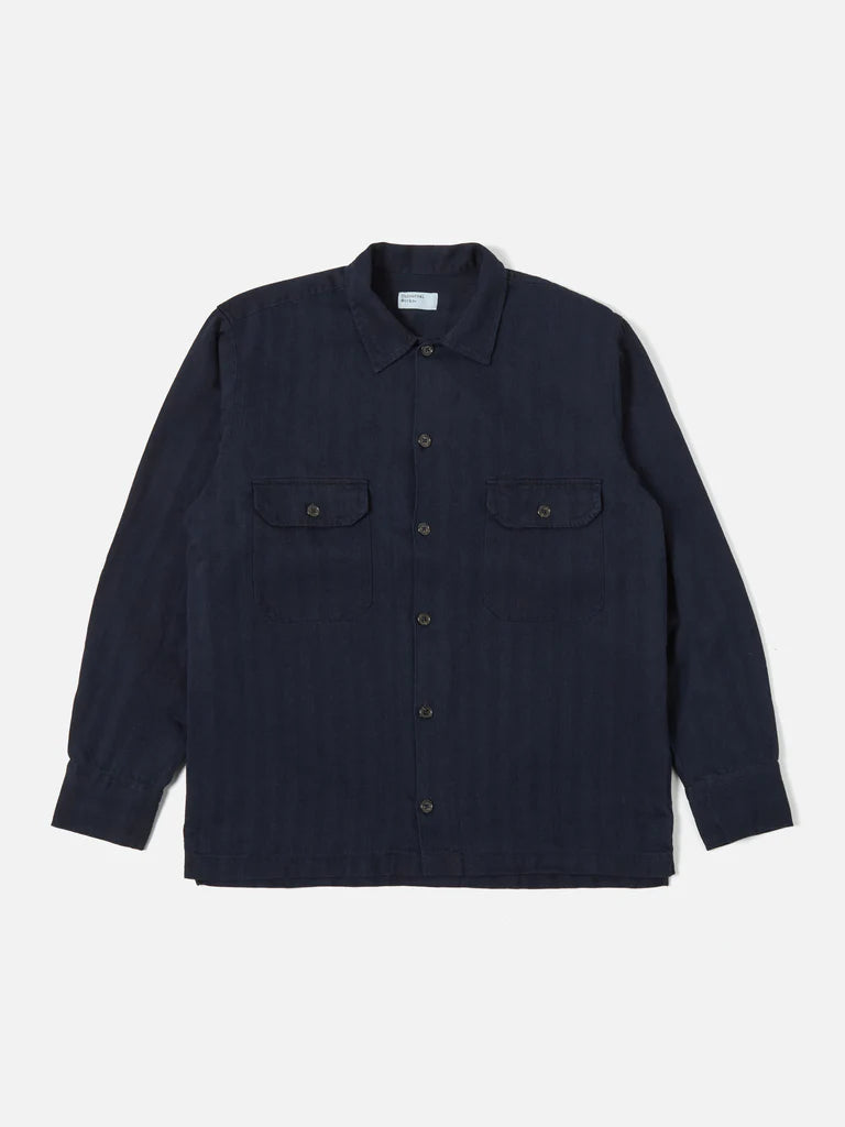 L/S Utility Shirt - Herringbode Denim - Rinse