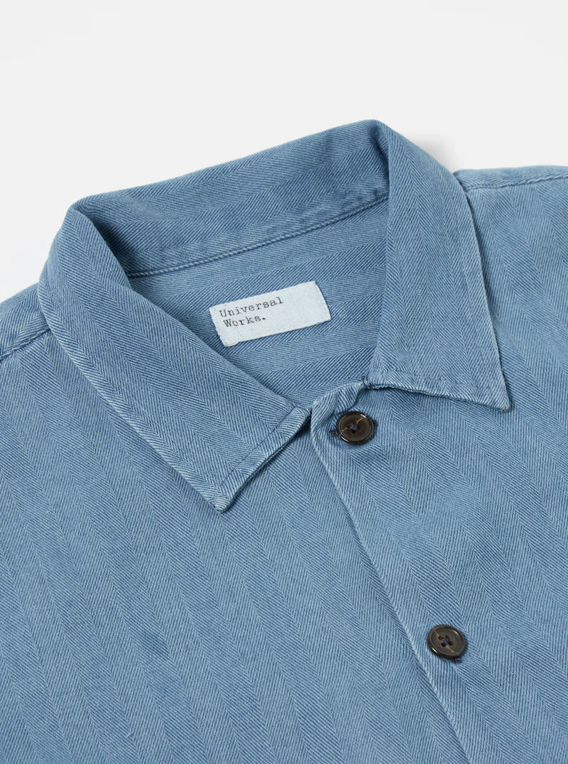 L/S Utility Shirt Herringbone Rec - Washed Indigo