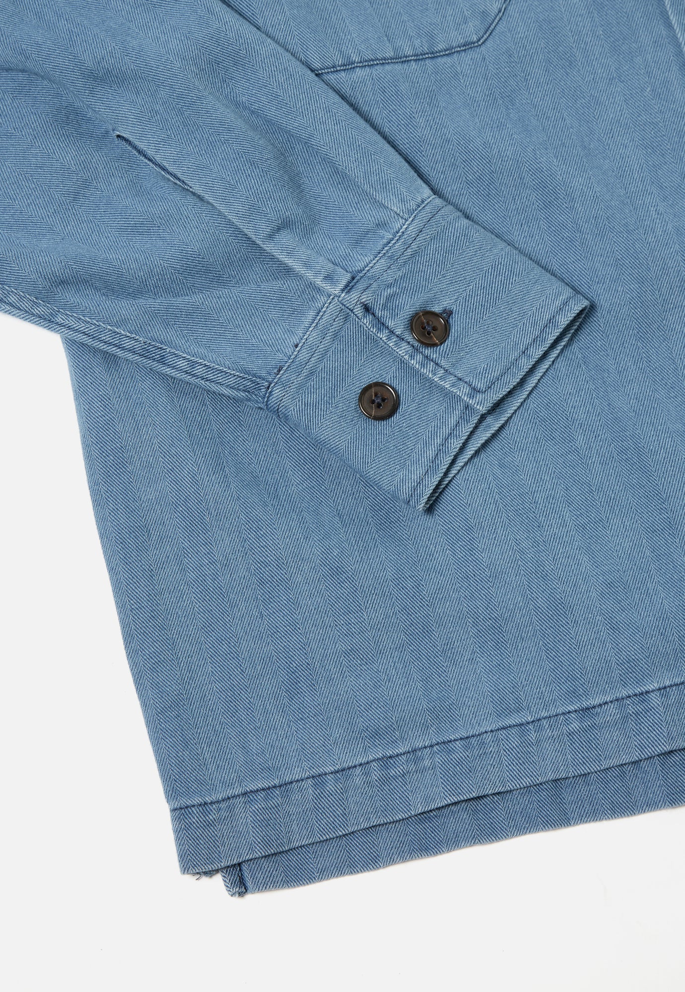 L/S Utility Shirt Herringbone Rec - Washed Indigo