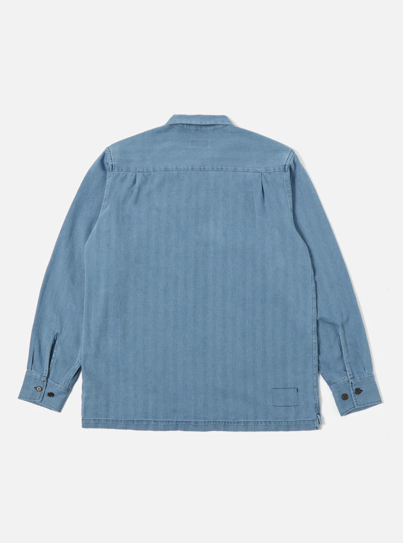 L/S Utility Shirt Herringbone Rec - Washed Indigo