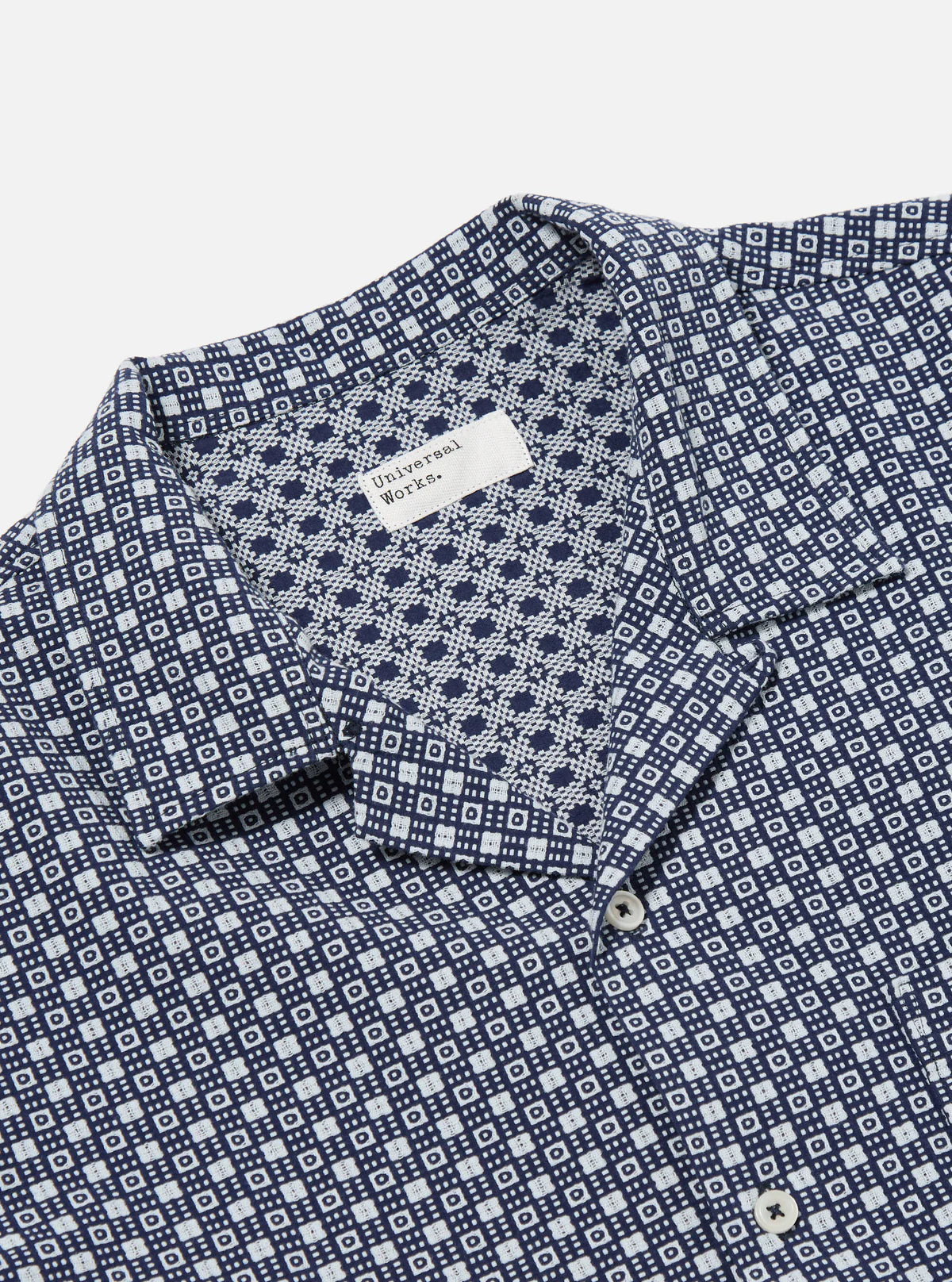 Dean Road Shirt Tile 3 Cotton - Navy