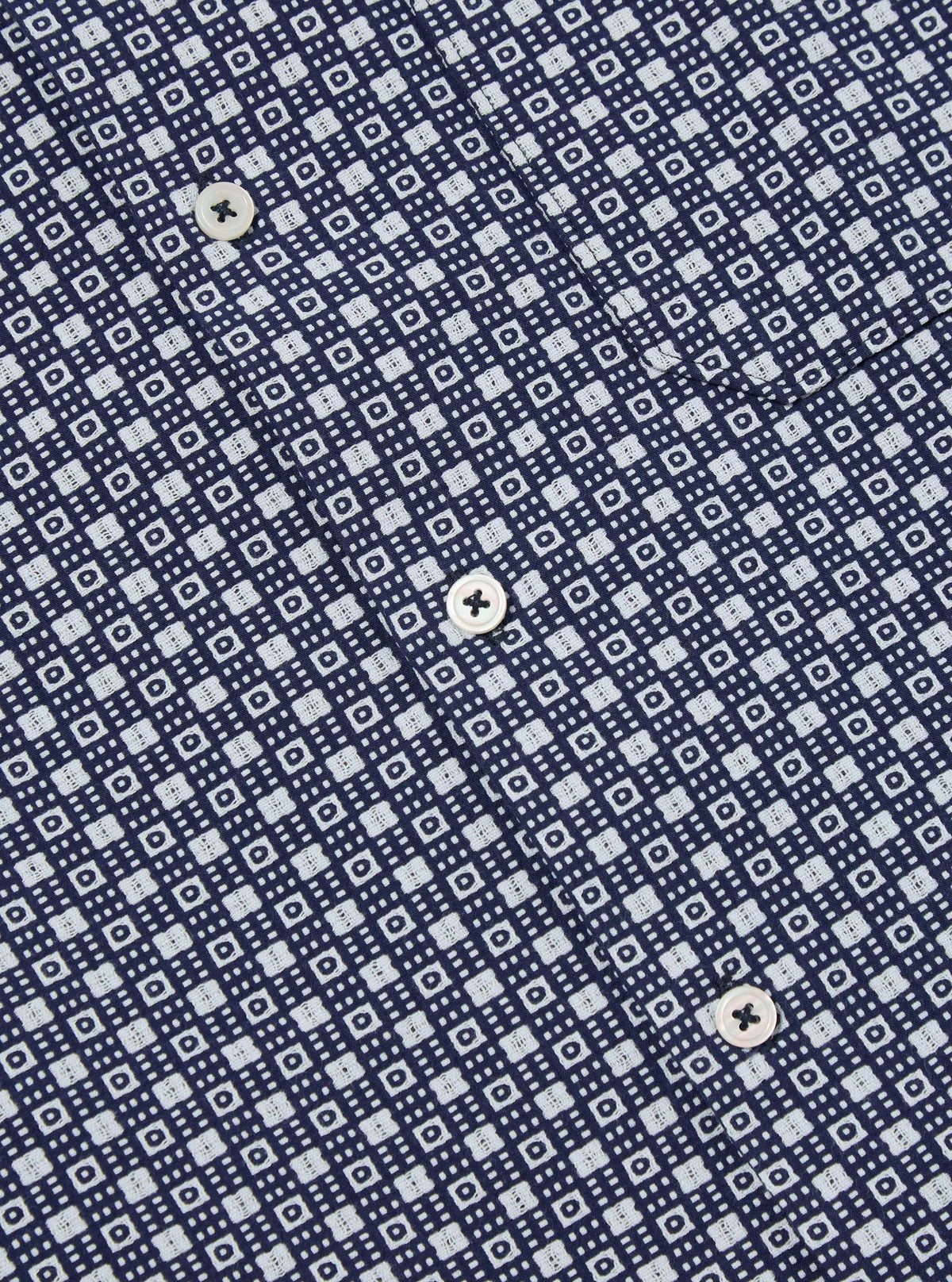 Dean Road Shirt Tile 3 Cotton - Navy