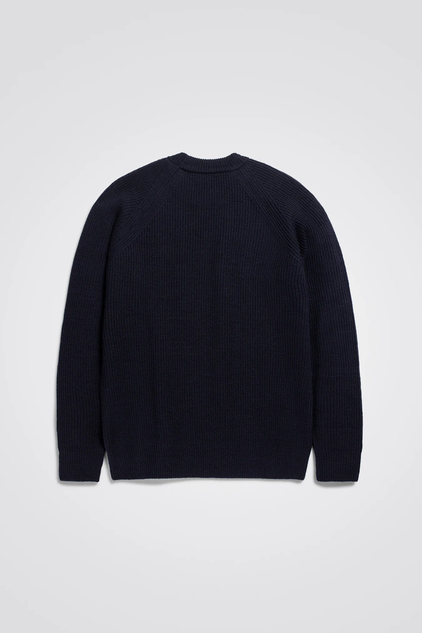 Roald Wool Cotton Rib Sweater - Dark Navy