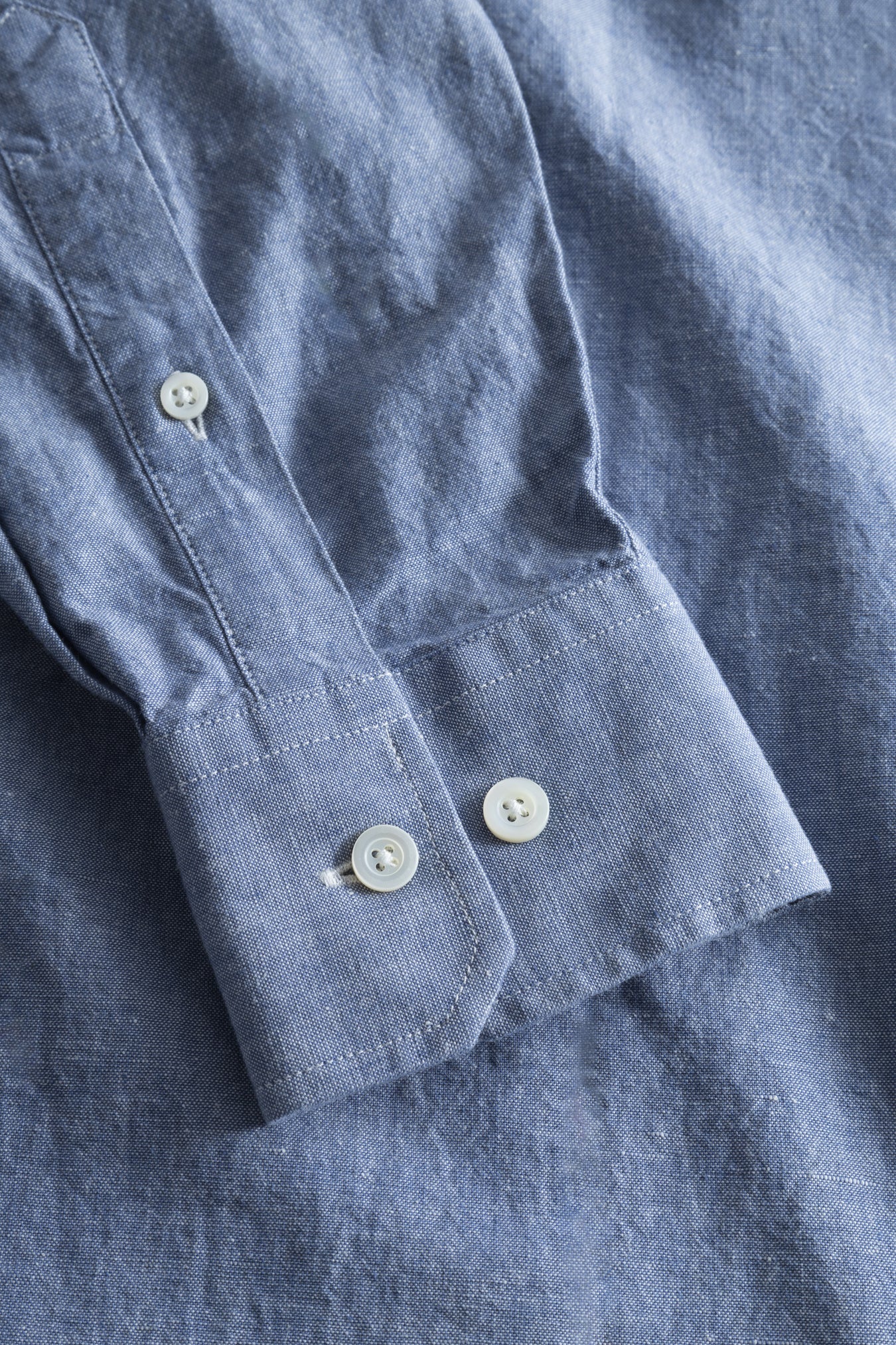 Algot Relaxed Cotton Linen Shirt - Pale Blue