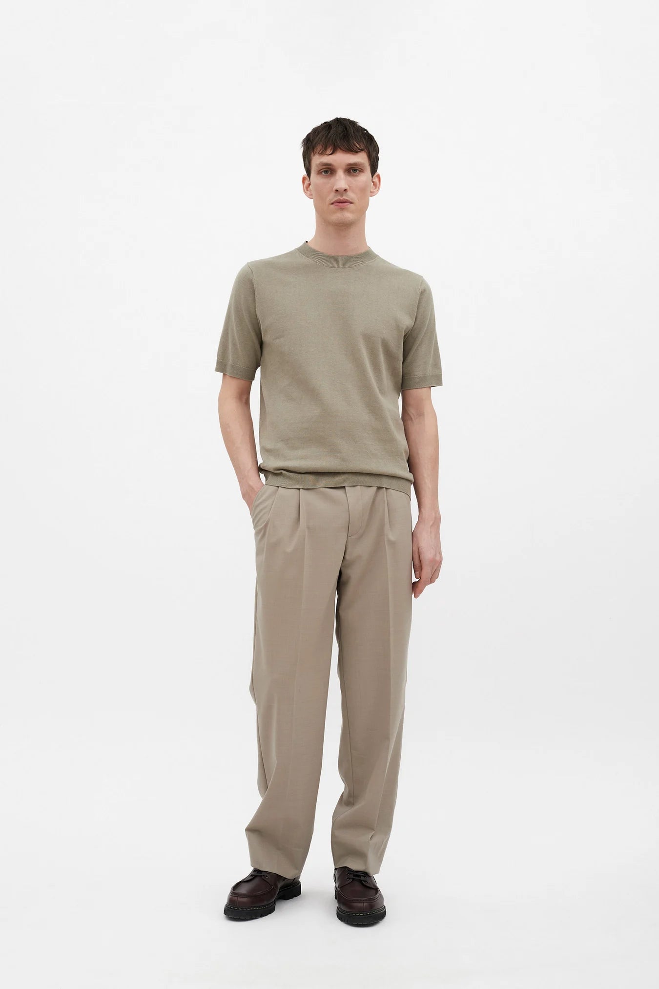 Rhys Cotton Linen T-Shirt - Clay