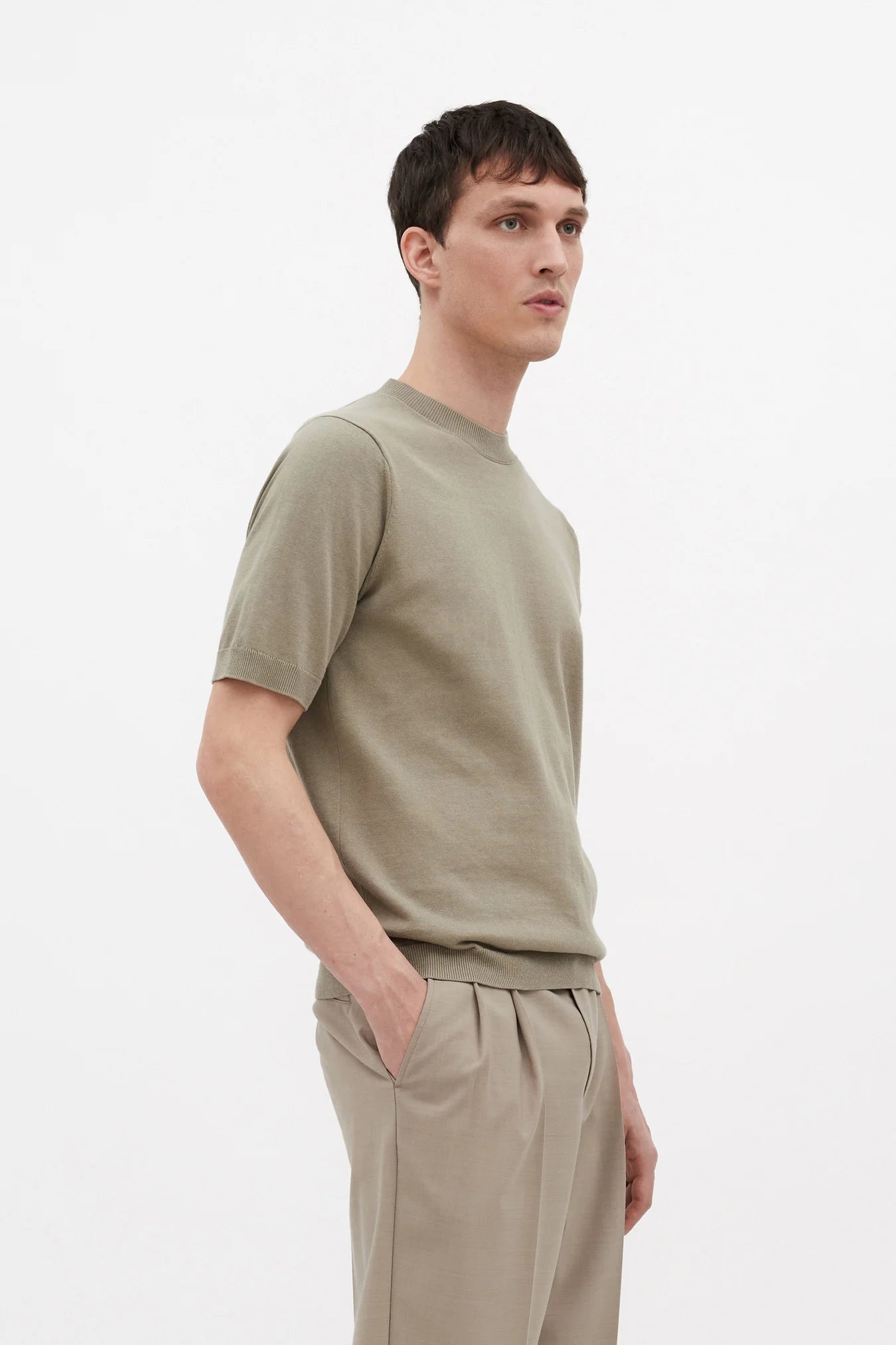Rhys Cotton Linen T-Shirt - Clay