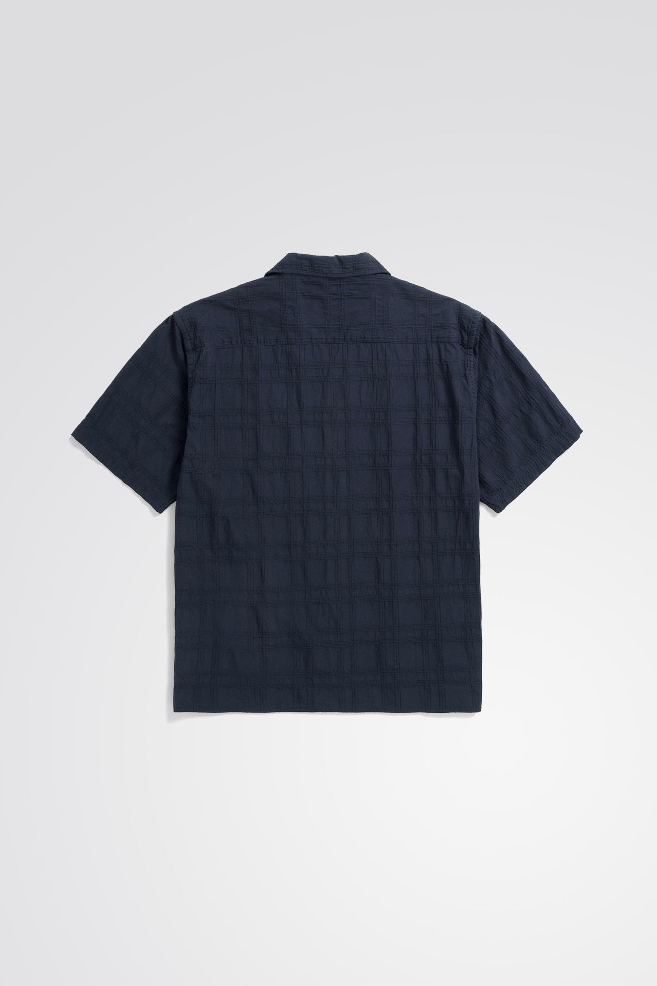Carsten Relaxed Dobby Check Shirt - Dark Navy