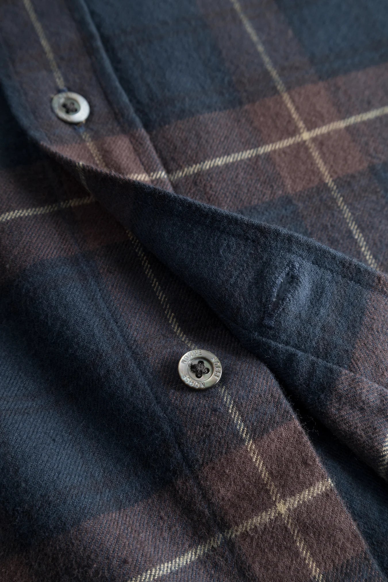 Osvald Organic Flannel Check Shirt - Wine Red