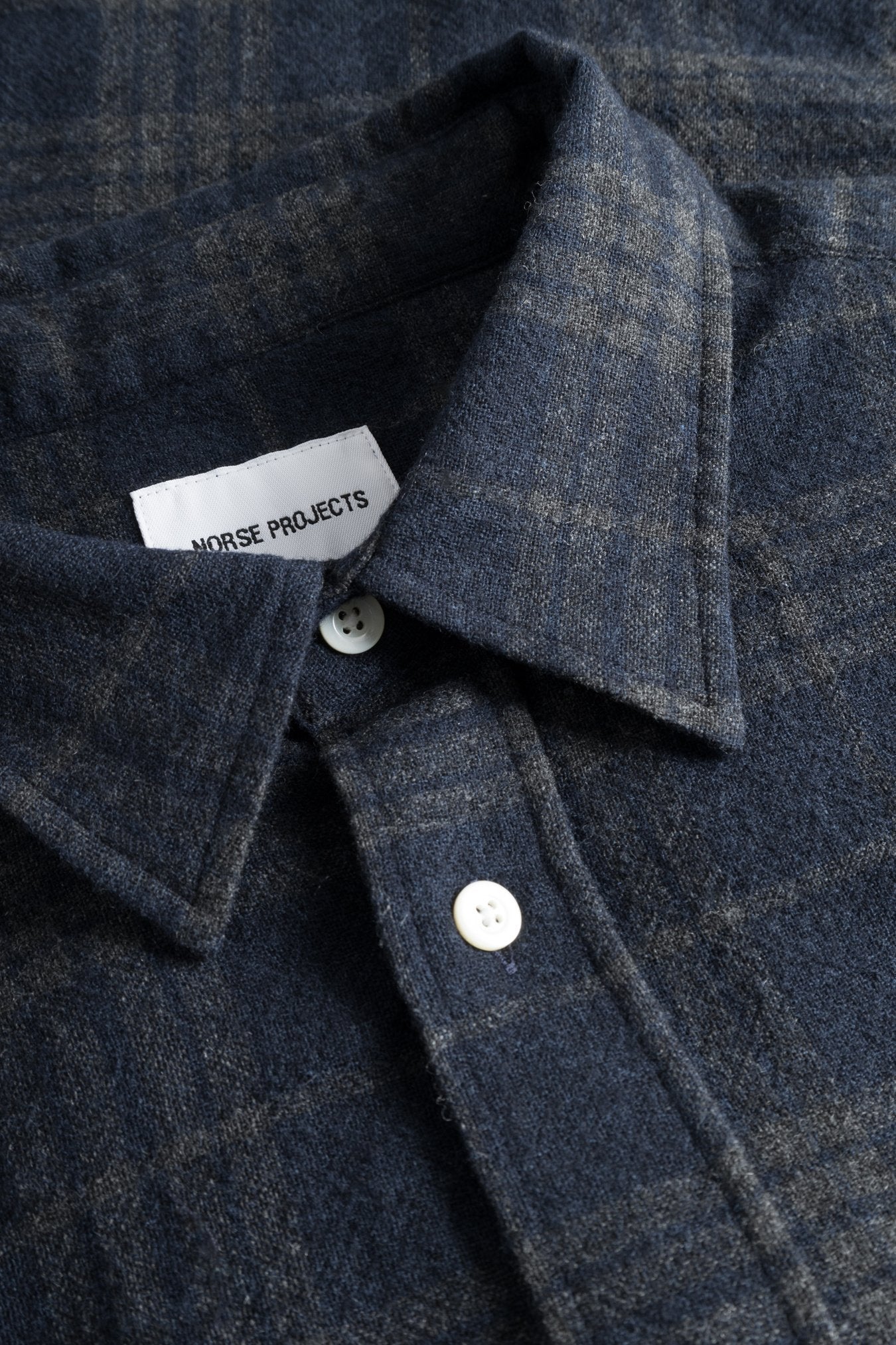Algot Relaxed Wool Check Shirt - Dark Navy