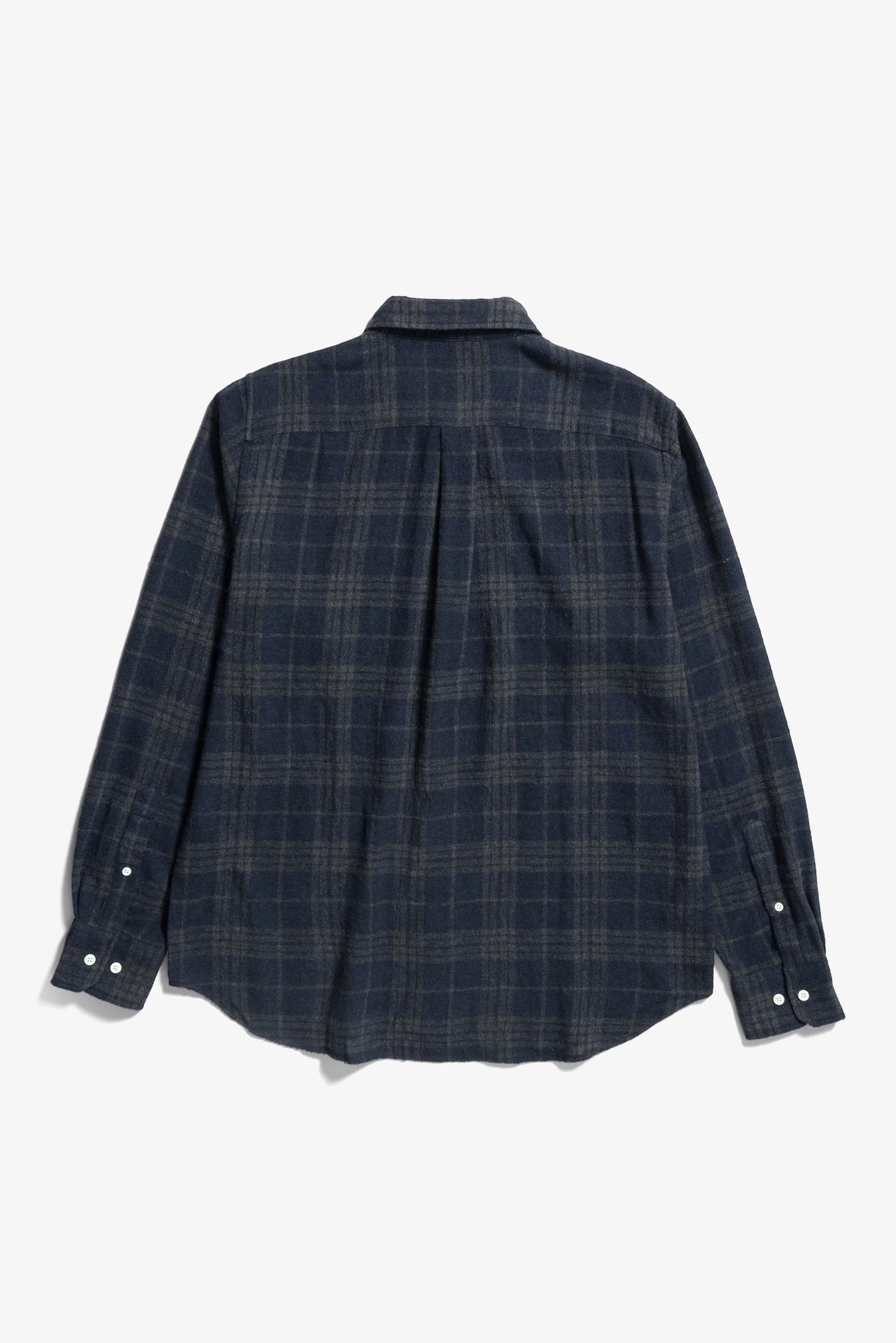Algot Relaxed Wool Check Shirt - Dark Navy