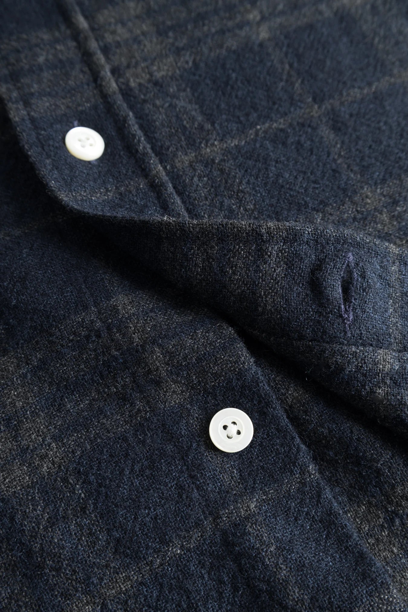 Algot Relaxed Wool Check Shirt - Dark Navy