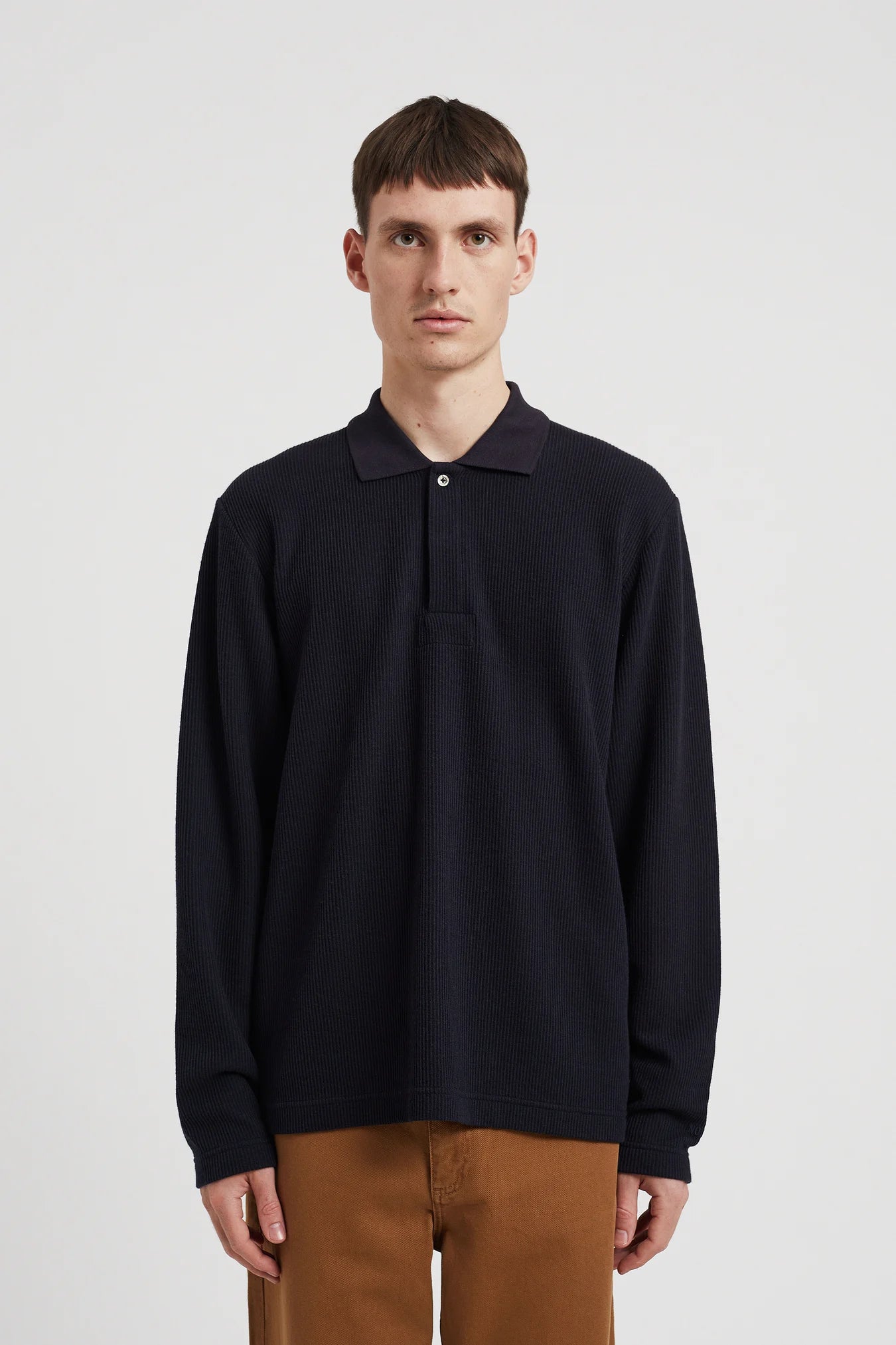 Ruben Double Face LS Polo - Dark Navy