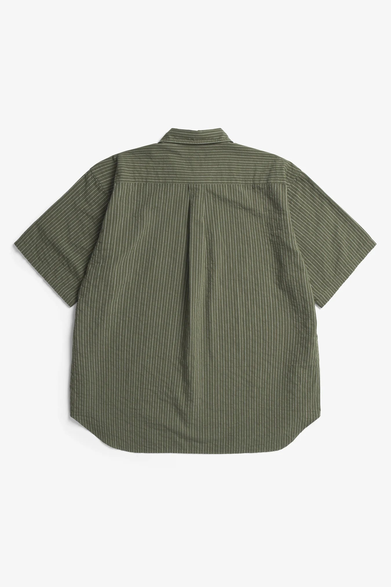 Mo Oversized Stripe SS Shirt - Moss Green
