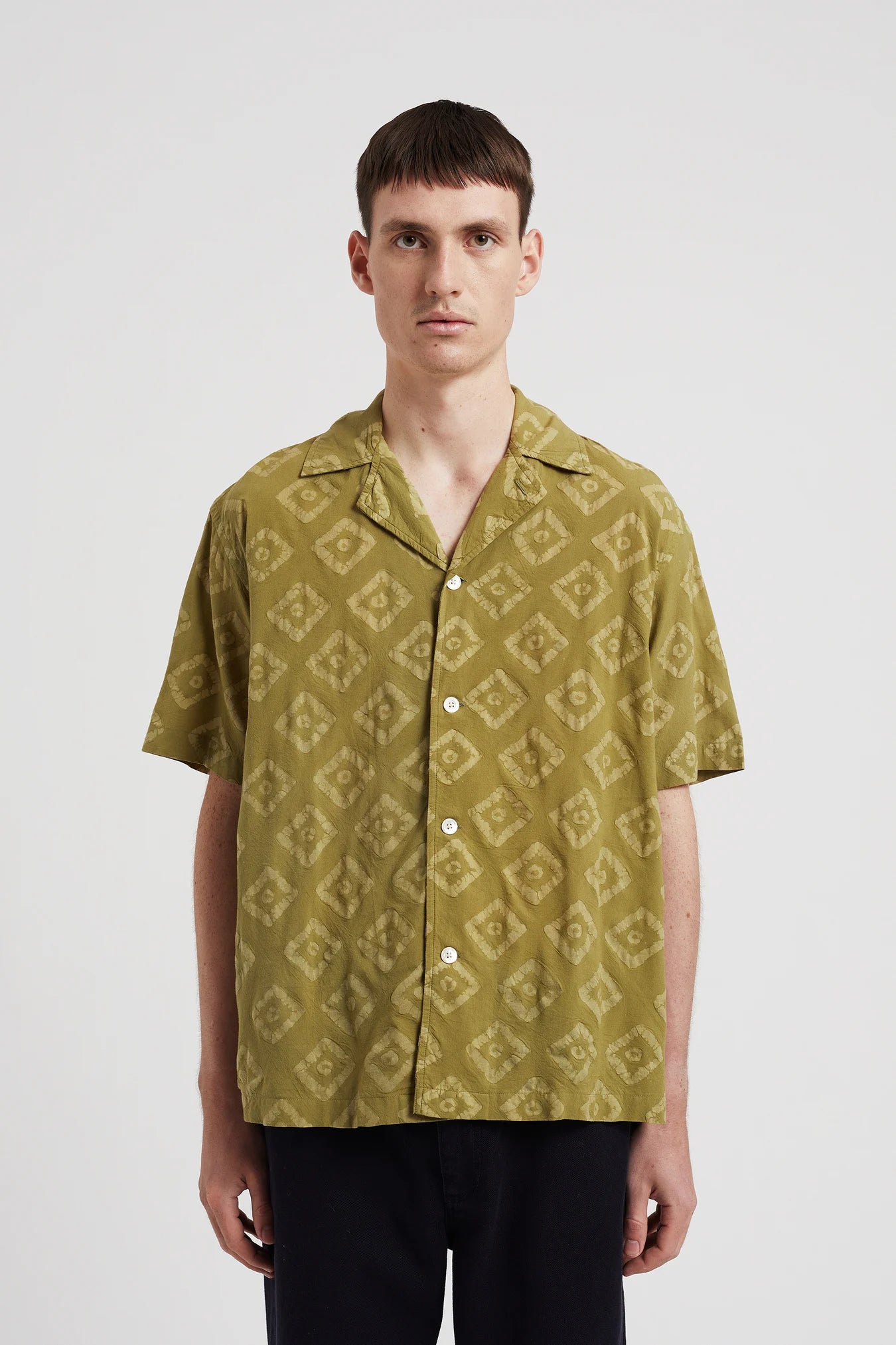 Mads Batik SS Shirt - Moss Green