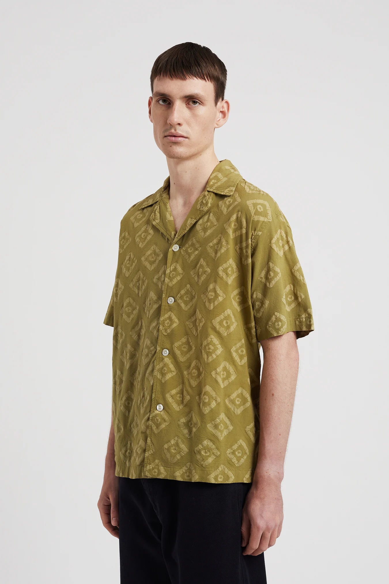 Mads Batik SS Shirt - Moss Green