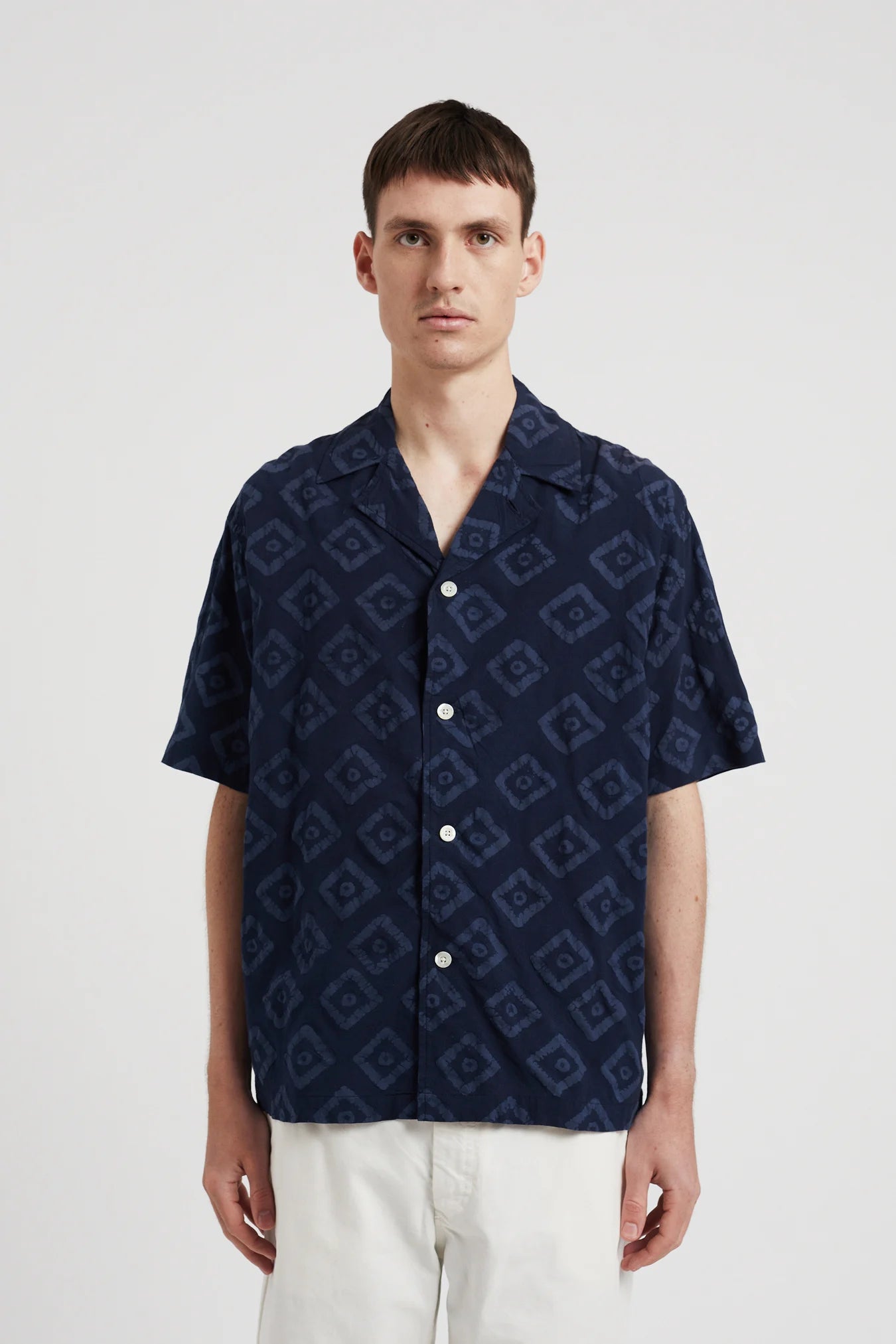 Mads Batik SS Shirt - Dark Navy