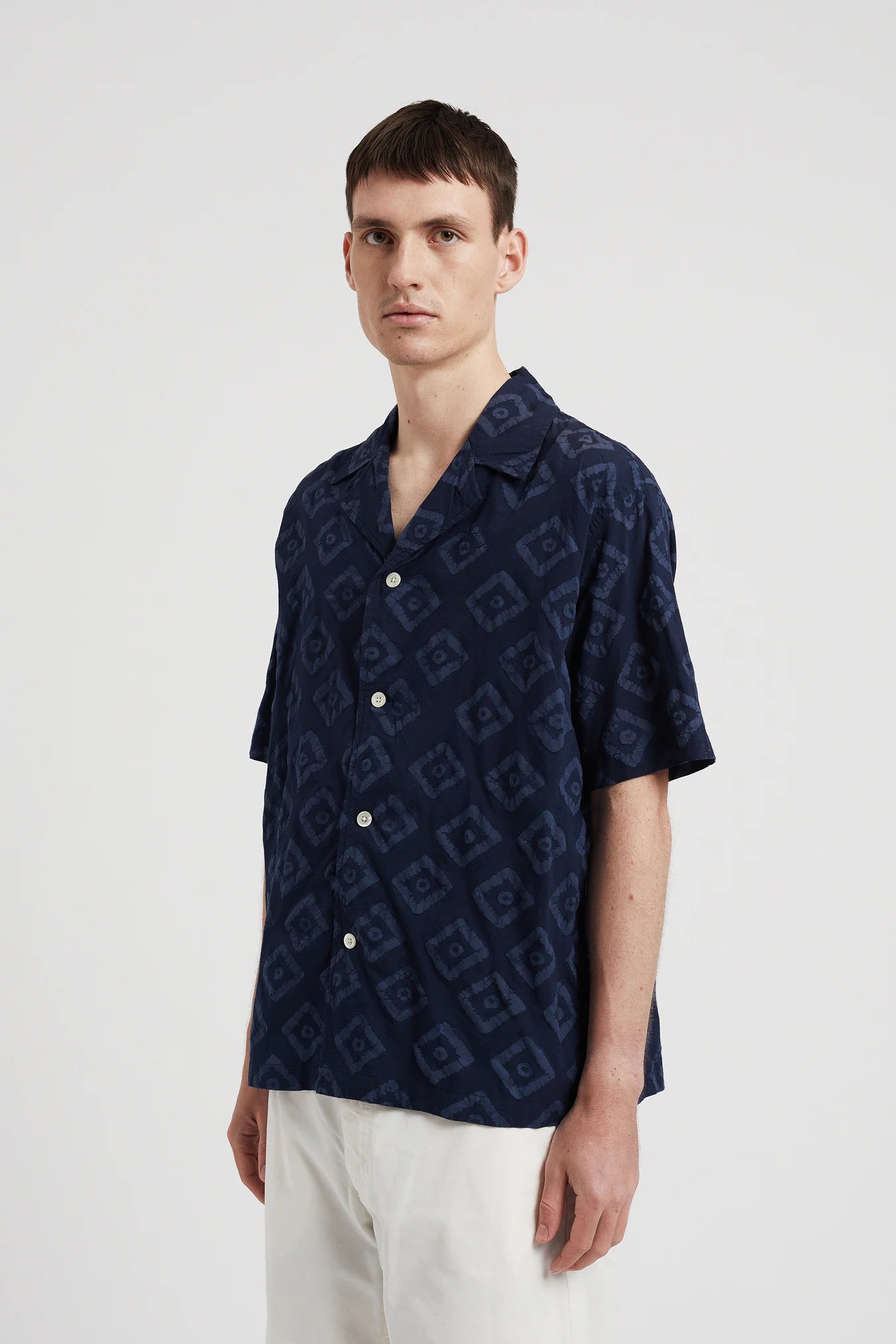 Mads Batik SS Shirt - Dark Navy