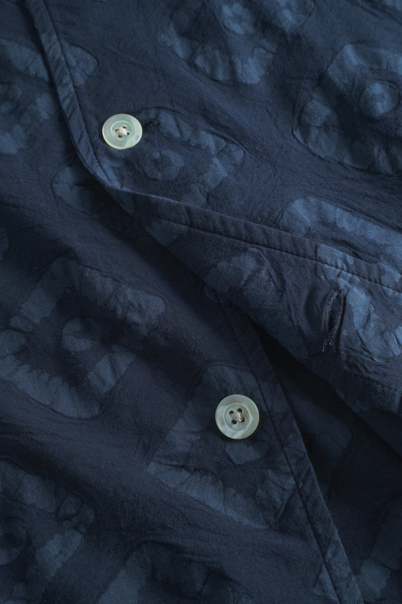 Mads Batik SS Shirt - Dark Navy