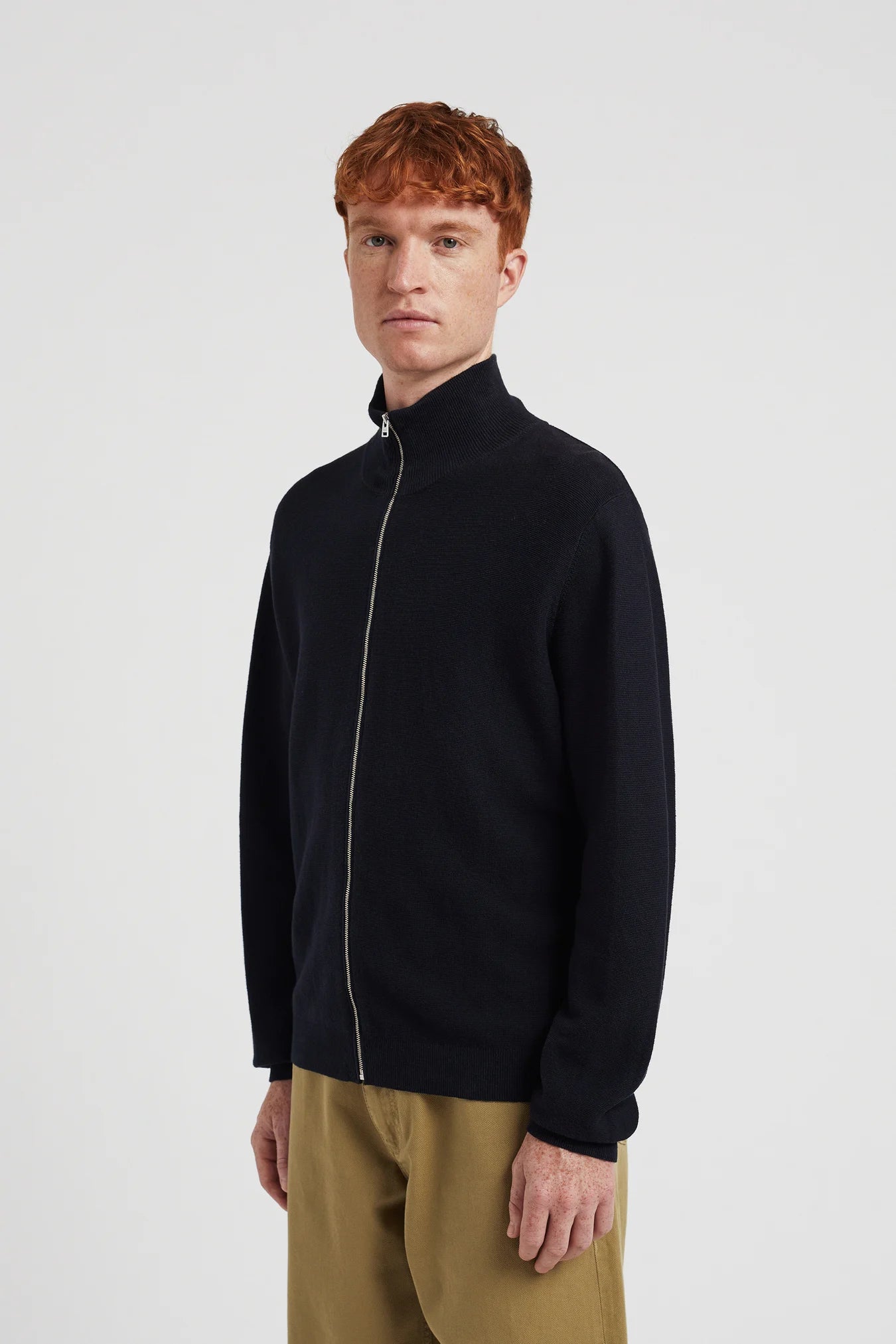 Links Cotton Linen Zip Jacket - Dark Navy