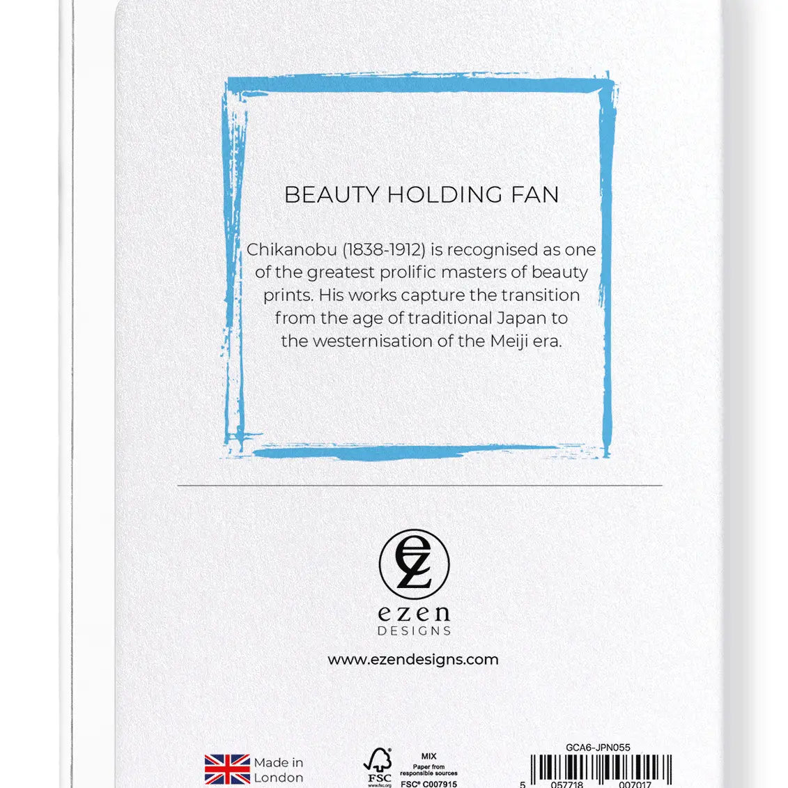 'Beauty Holding Fan' Japanese Greeting Card