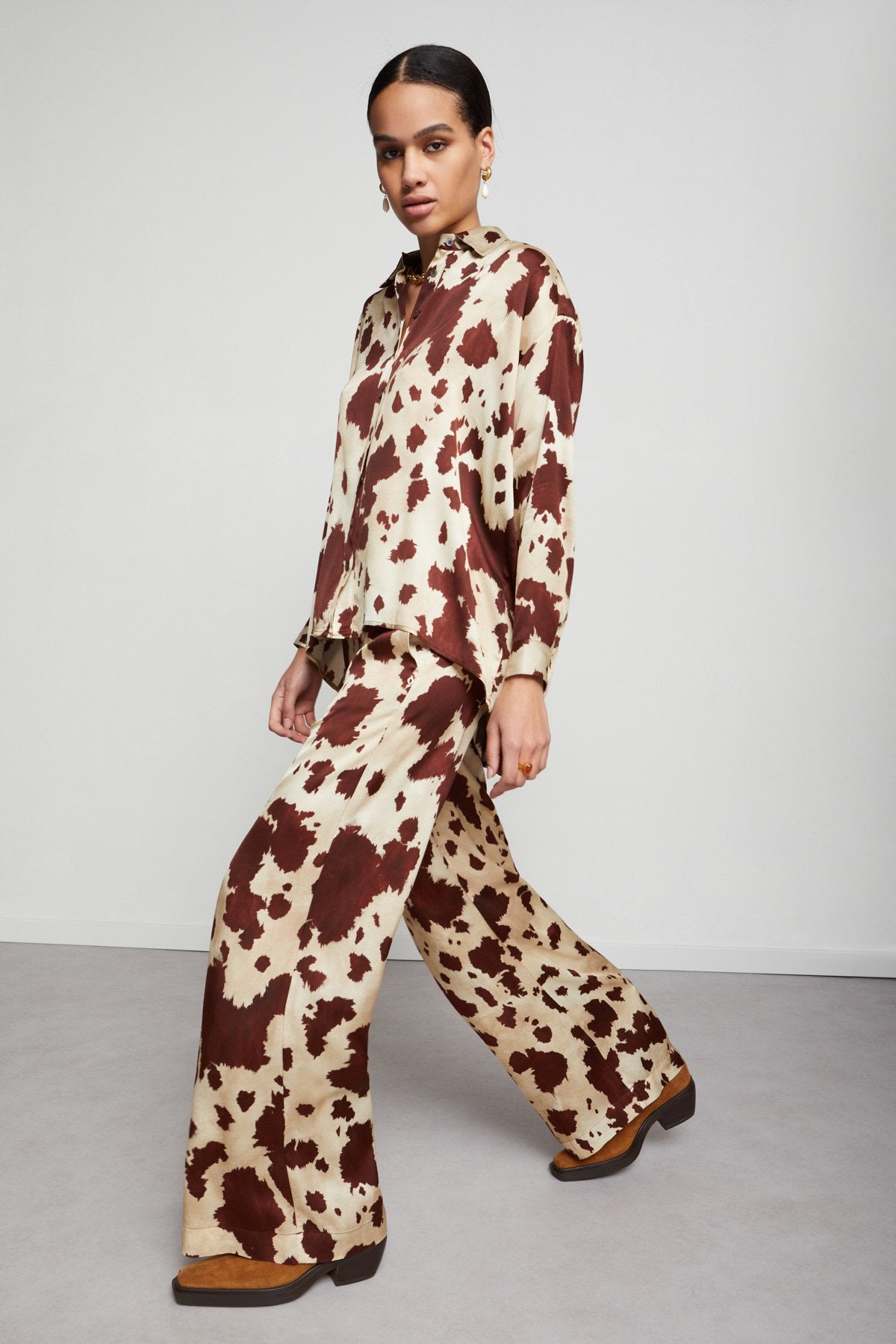 Cow Print Palazzo Trouser