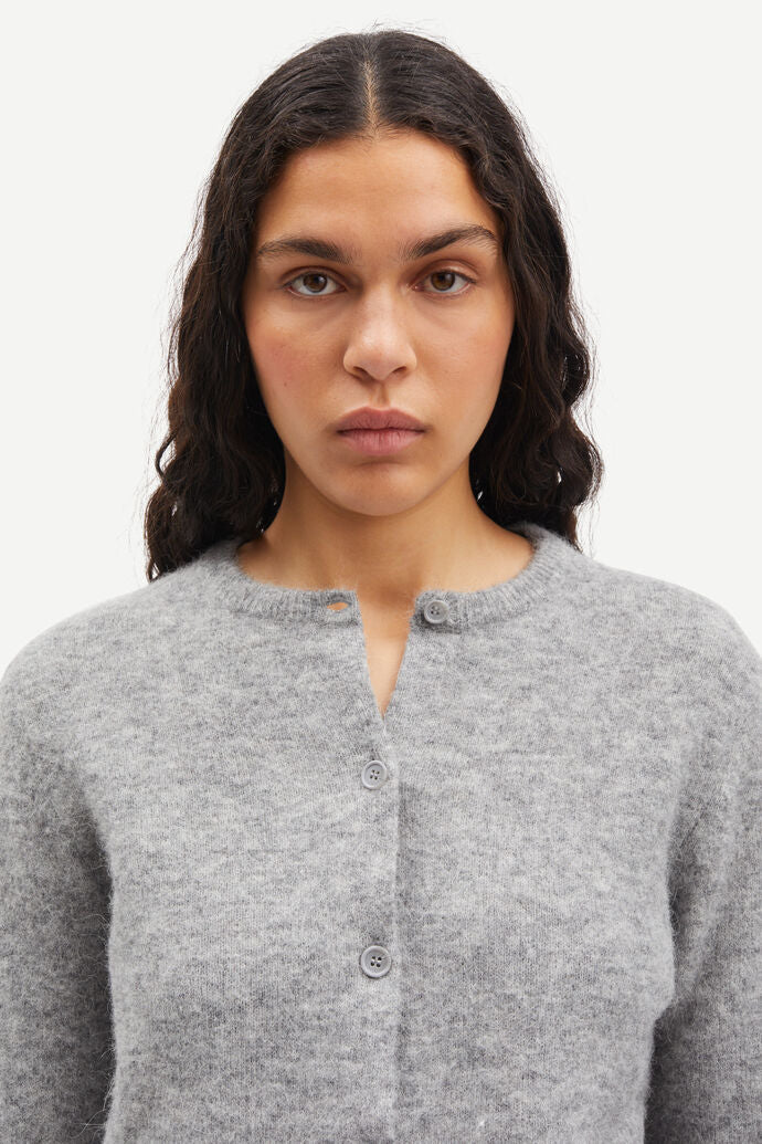 Nor Short Cardigan 7355 - Grey Melange