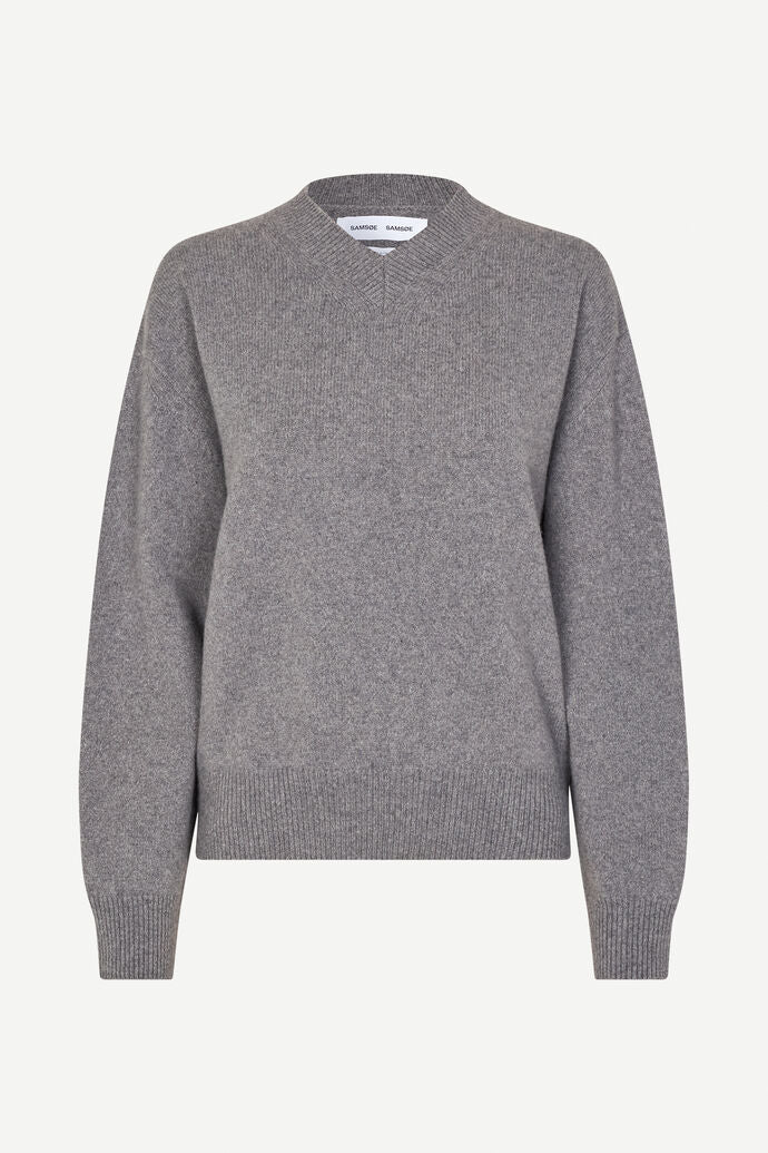 Sabirgette V-Neck Sweater - Grey Melange