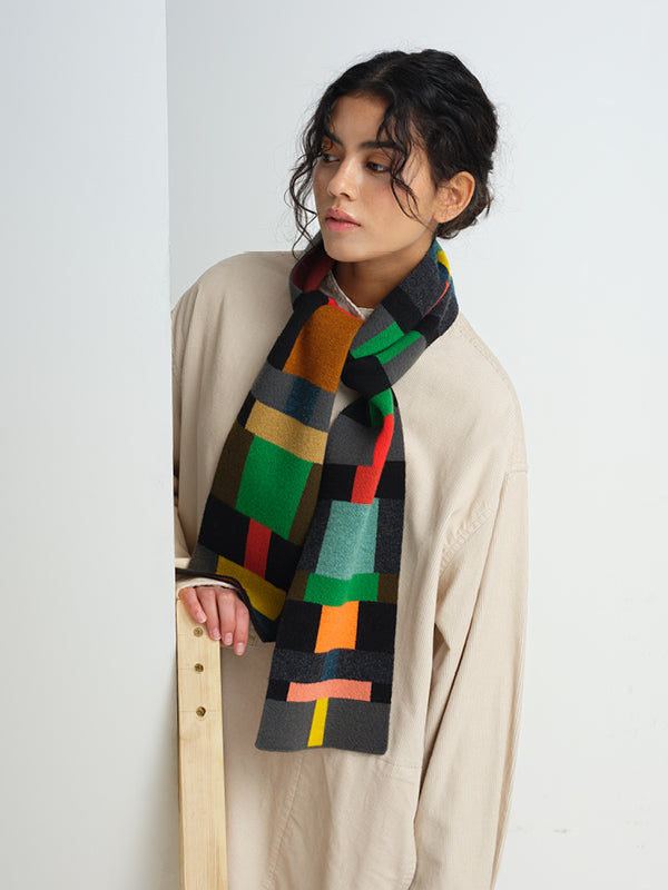 Small Colourblock Column Scarf - Multicolour