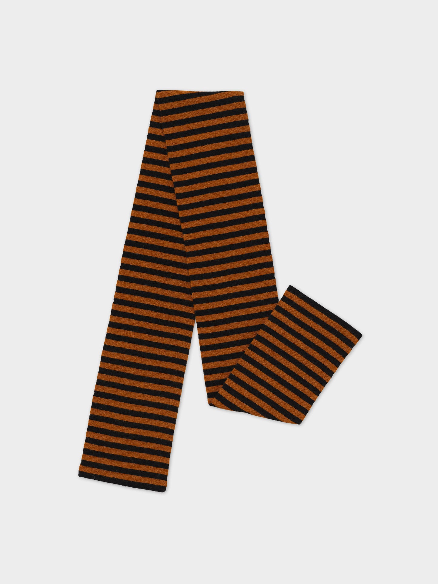 Smooth Narrow Stripe Scarf - Black & Cumin