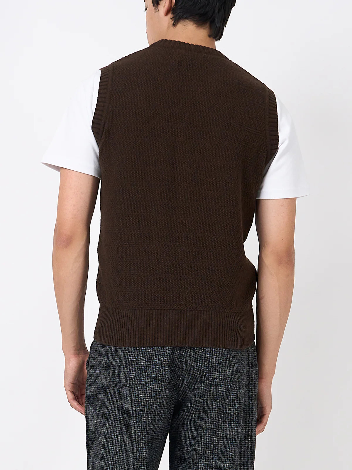 Graves V Neck Vest - Brown