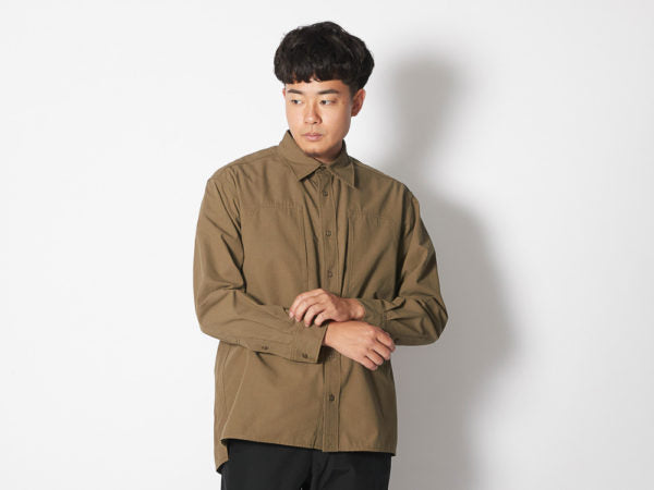 Takibi Light Ripstop Long Sleeve Shirt - Khaki