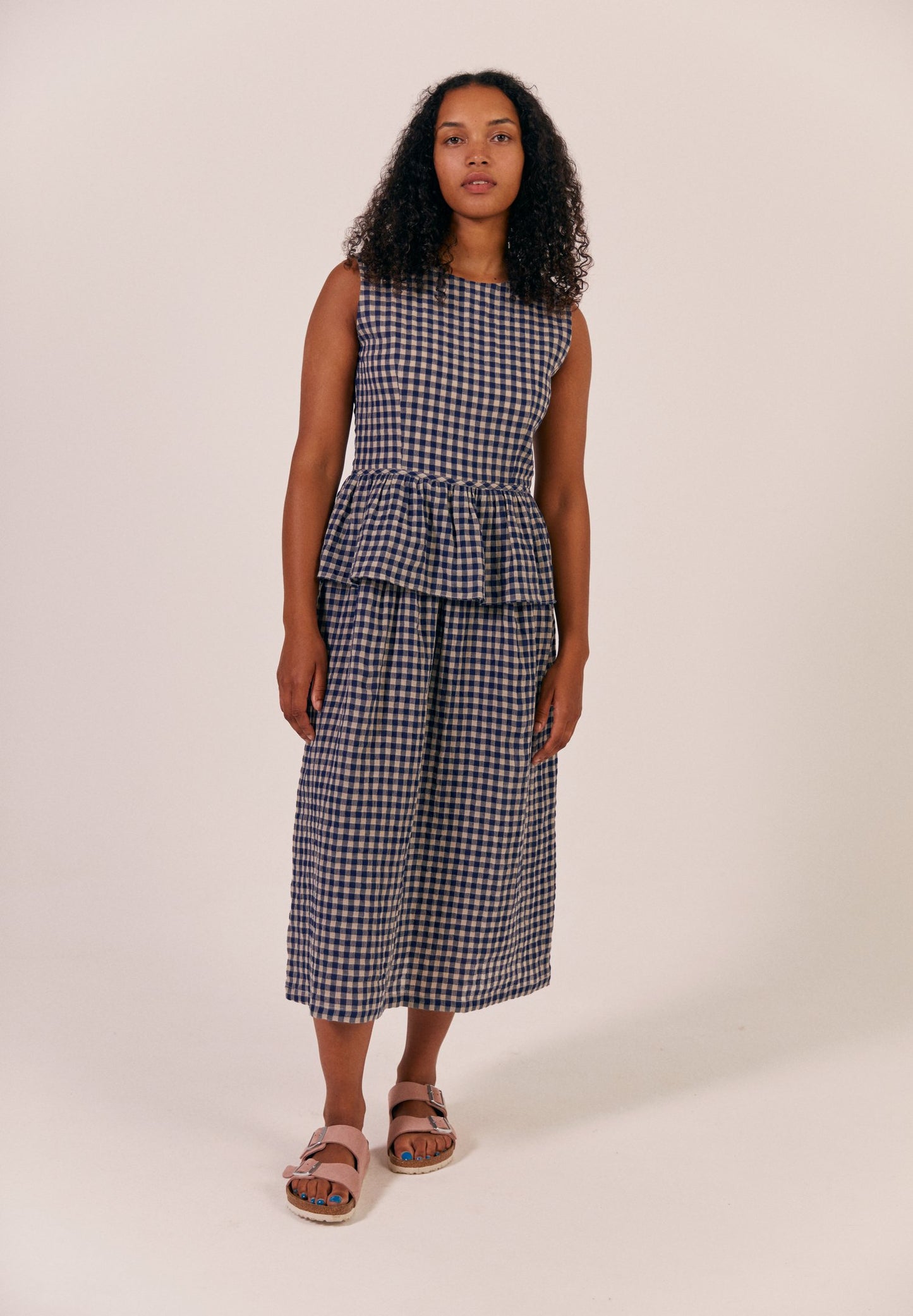 Tear Dress - Navy Check