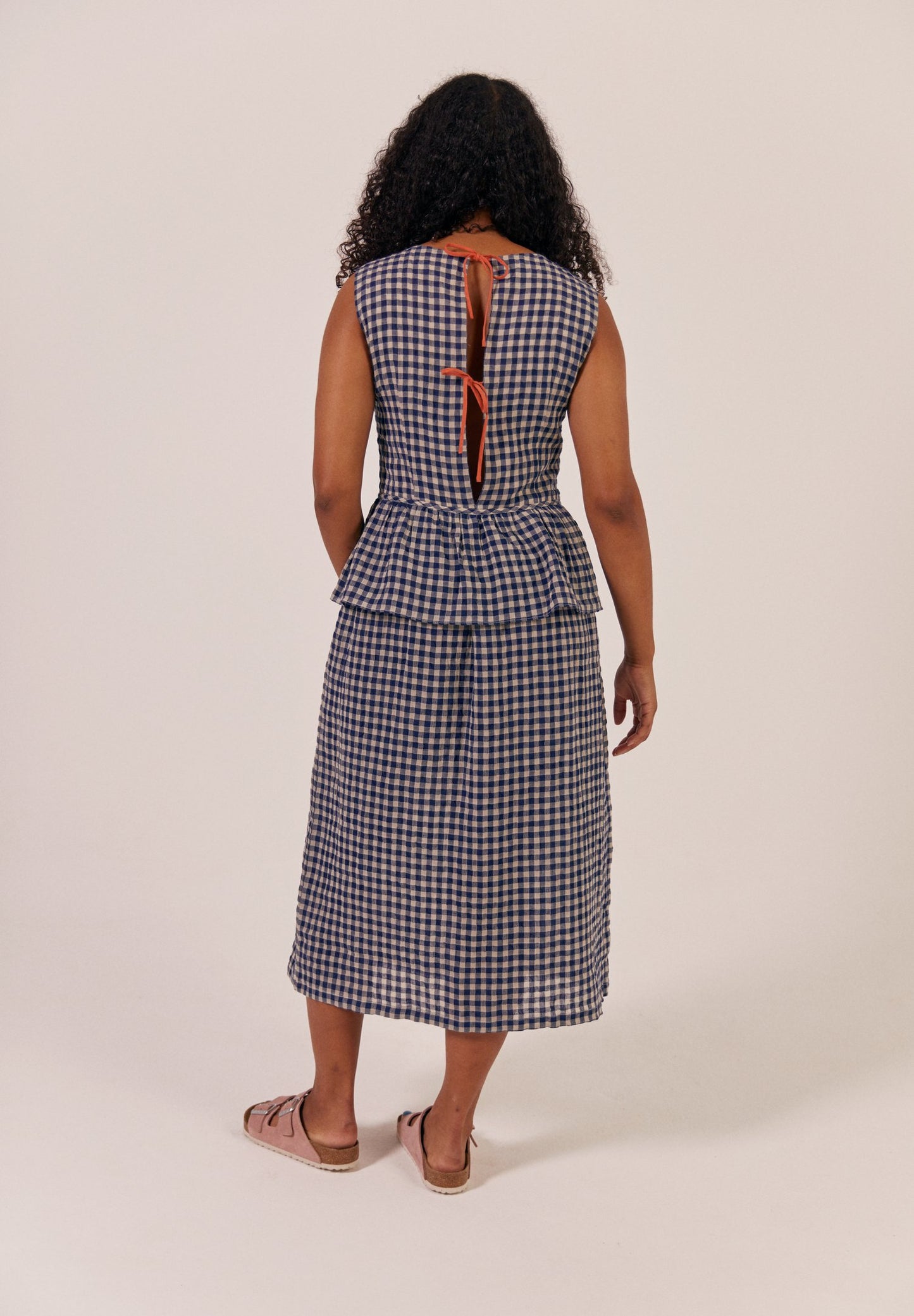 Tear Dress - Navy Check