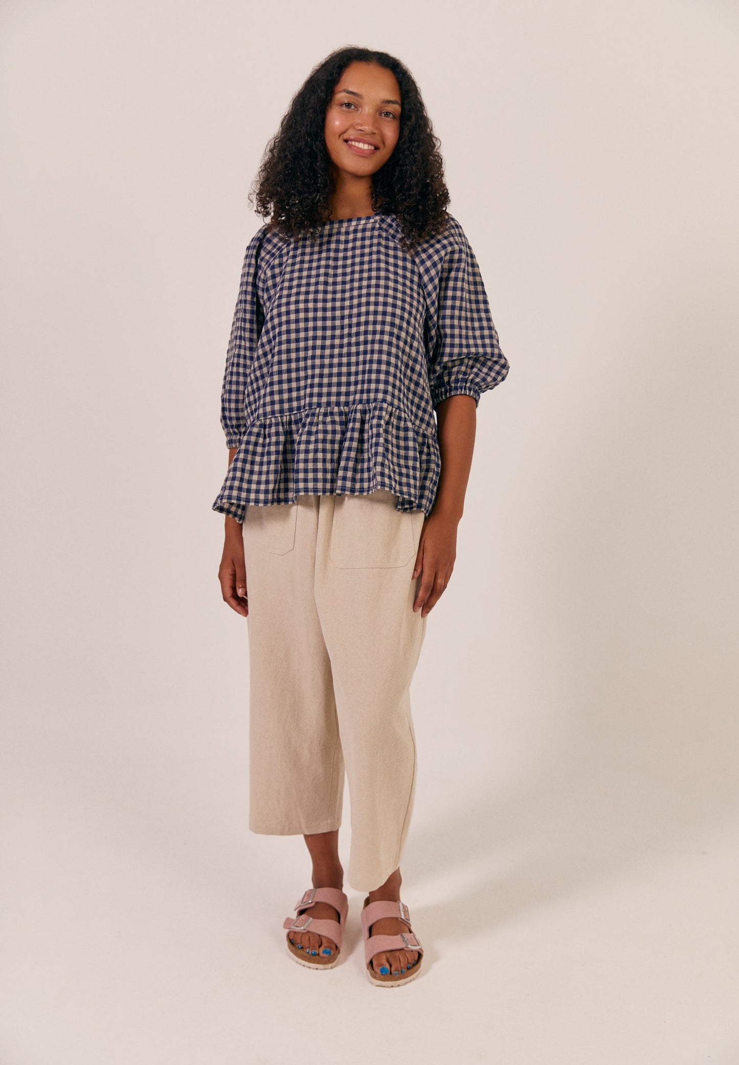 Fara Top - Navy Check