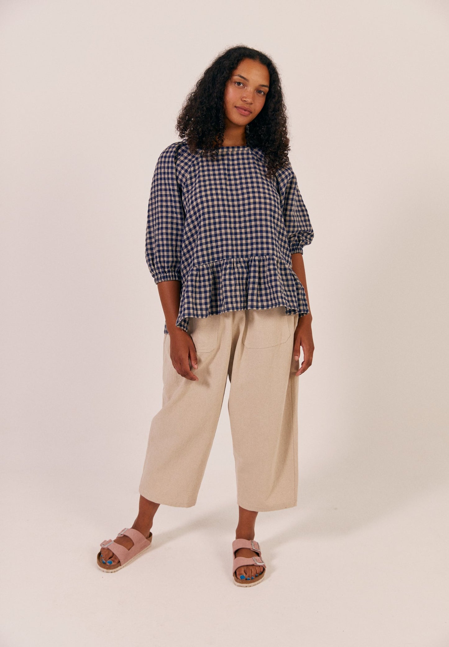 Fara Top - Navy Check