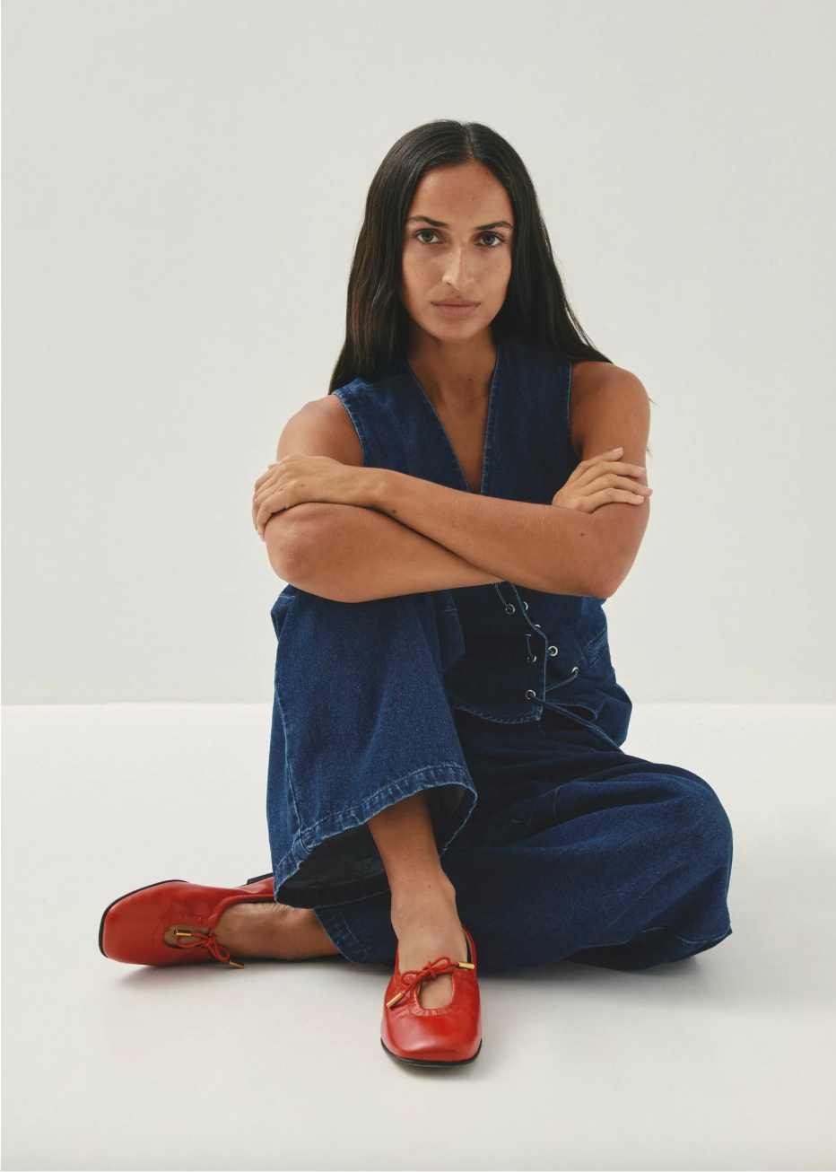 Rosalind Leather Ballet Flats - Red