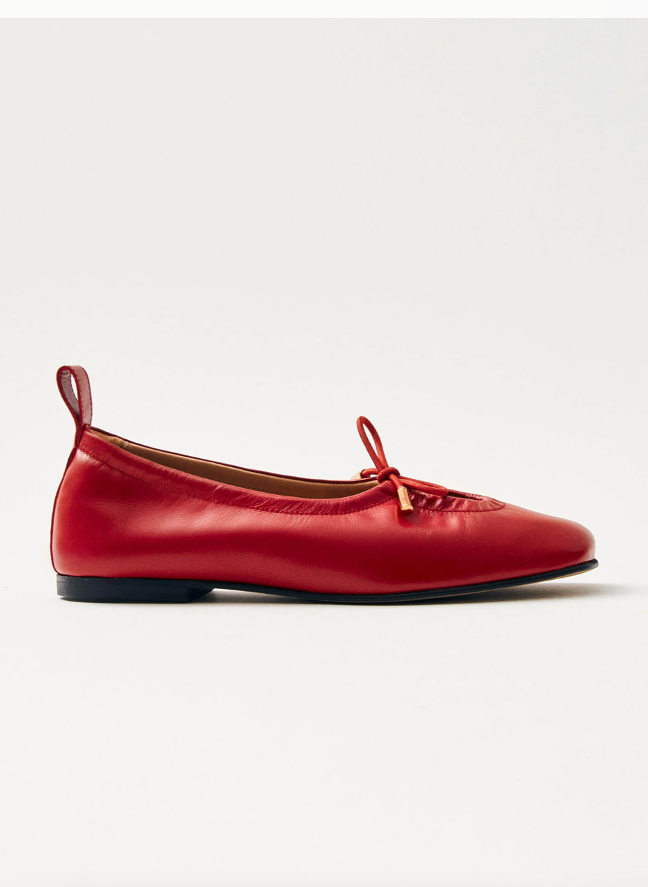 Rosalind Leather Ballet Flats - Red