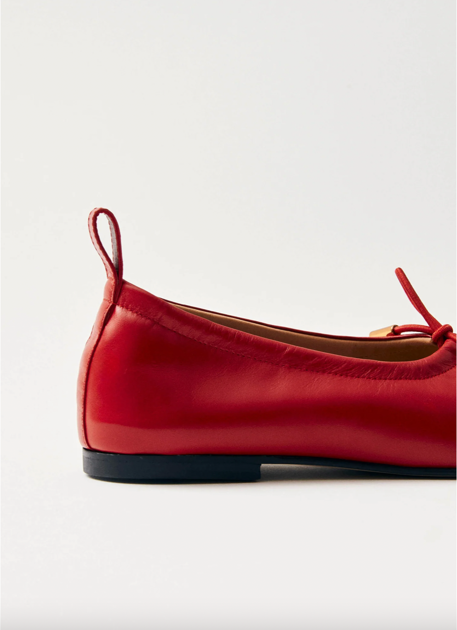 Rosalind Leather Ballet Flats - Red