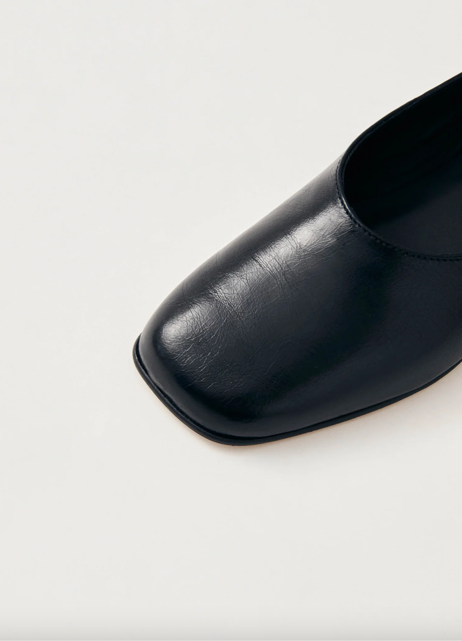 Edie Leather Ballet Flats - Black
