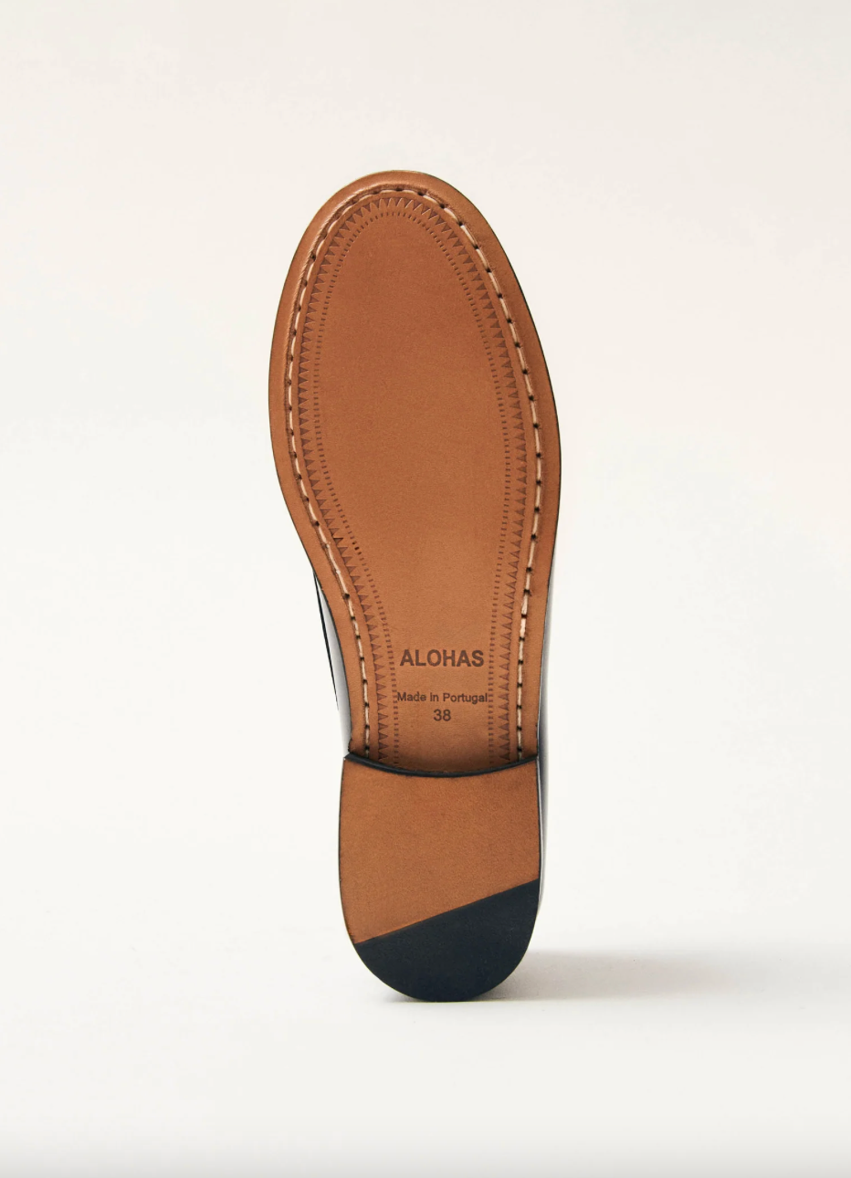 Rivet Leather Loafers - Black