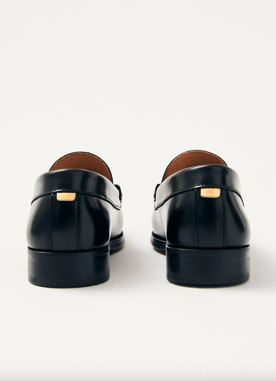 Rivet Leather Loafers - Black