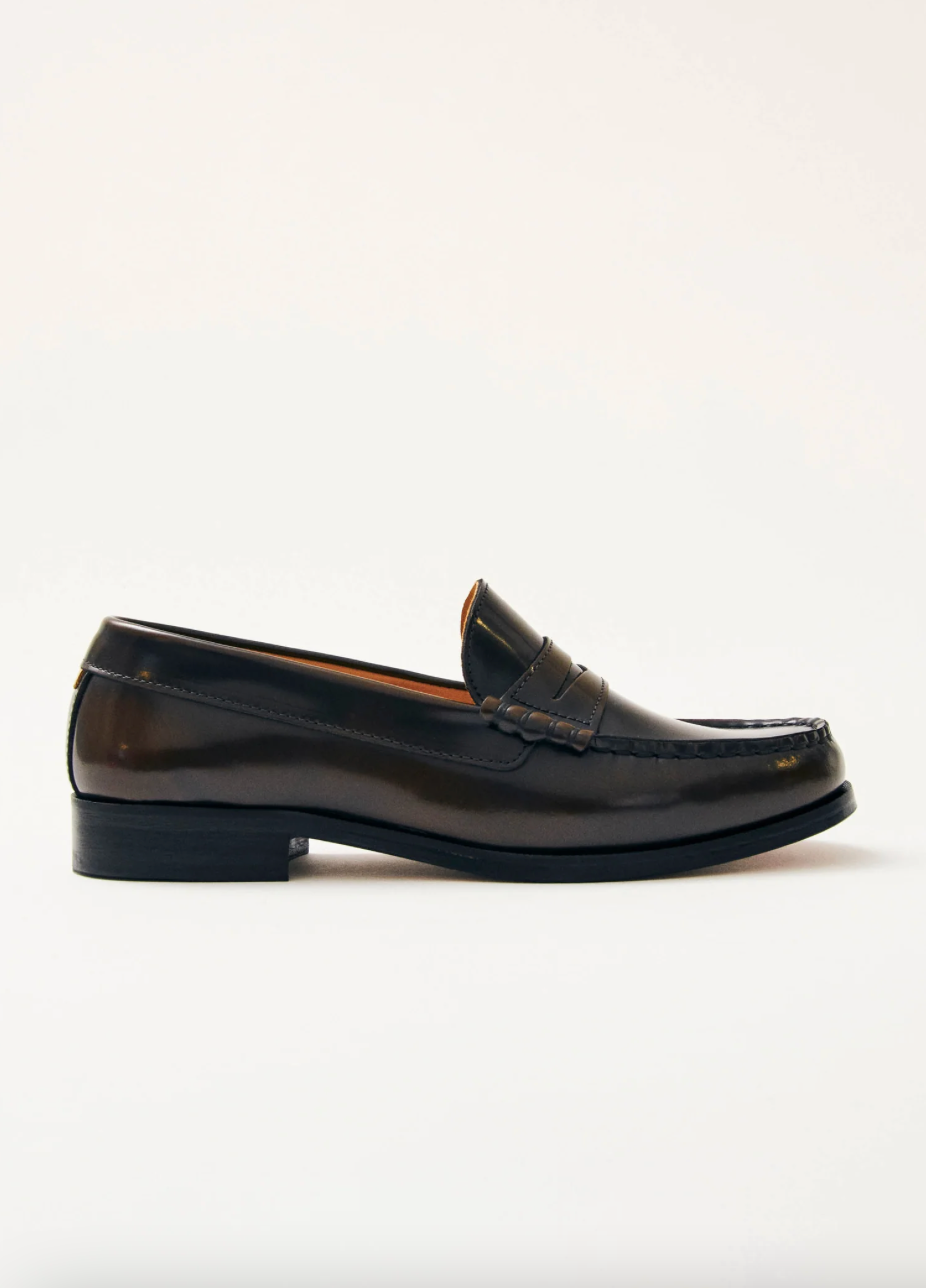 Rivet Leather Loafers - Coffee Brown