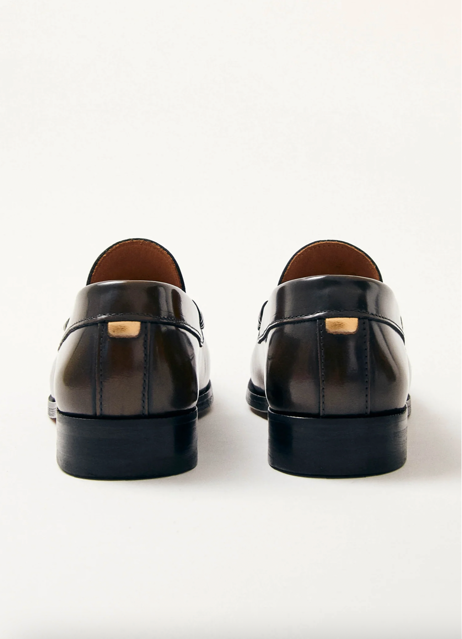 Rivet Leather Loafers - Coffee Brown